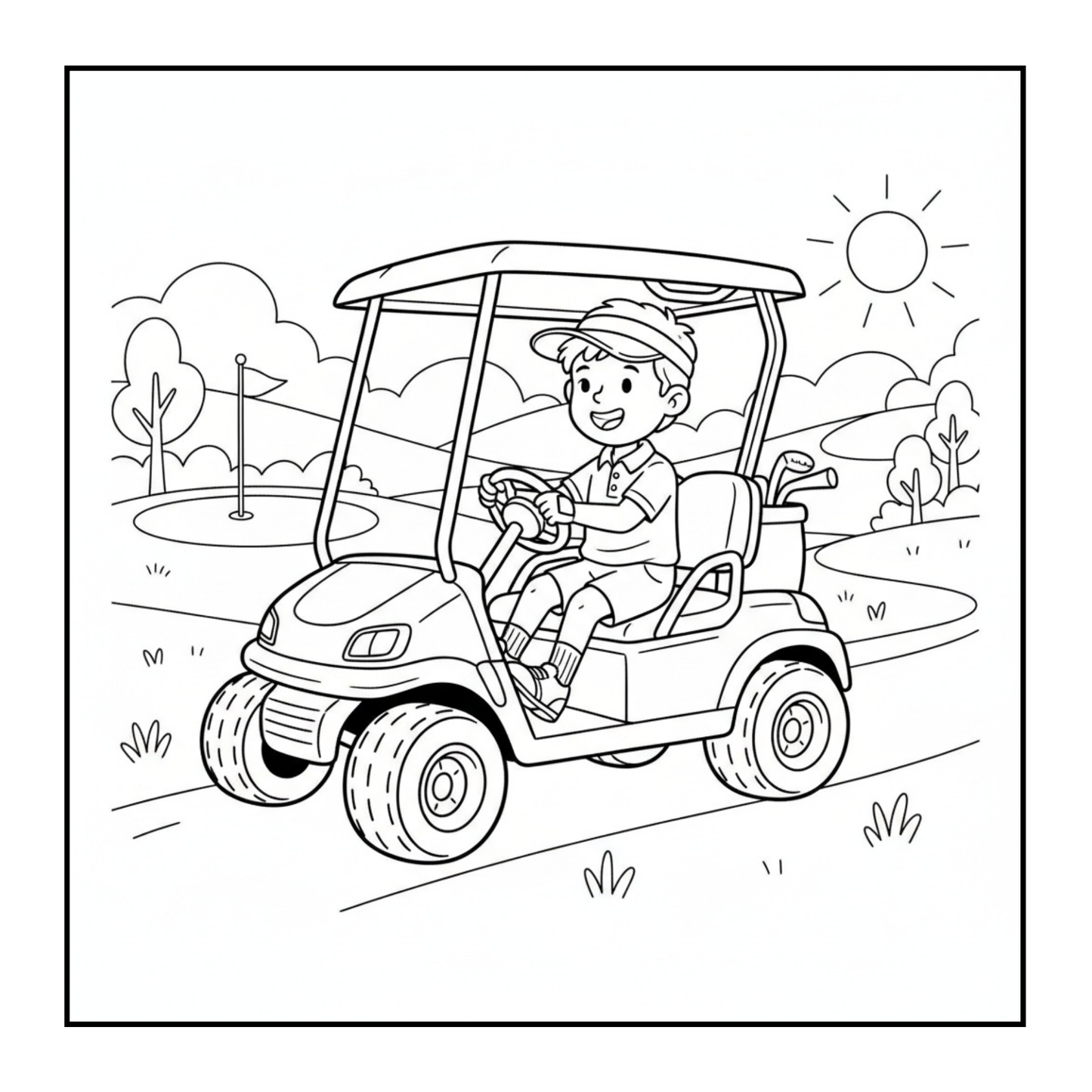 Golf Player Golfer Coloring Book for Adults Men Women Kids Boys Girls Teens Youth Simple Stress Free Relief Coloring Book Golfing Coloring