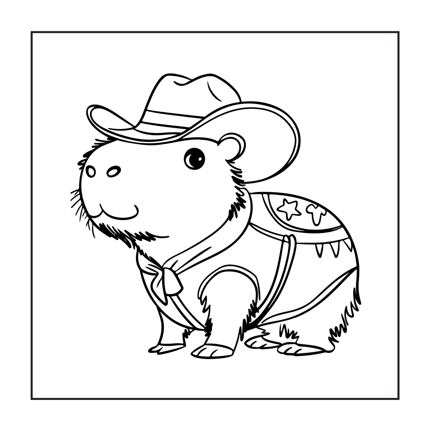 Funny Cute Capybara Animal Coloring Book Gift for Adults Kids Boys Girls Teens 50 Pages Single Sided Bold and Easy Capybara Coloring Pages