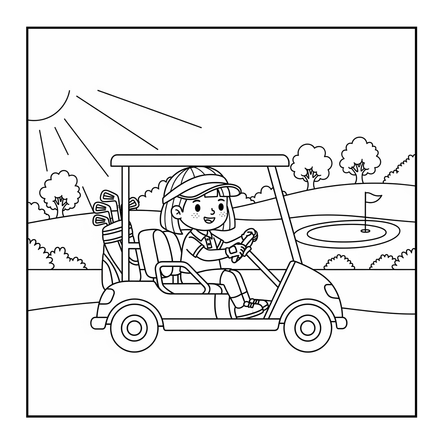 Golf Player Golfer Coloring Book for Adults Men Women Kids Boys Girls Teens Youth Simple Stress Free Relief Coloring Book Golfing Coloring