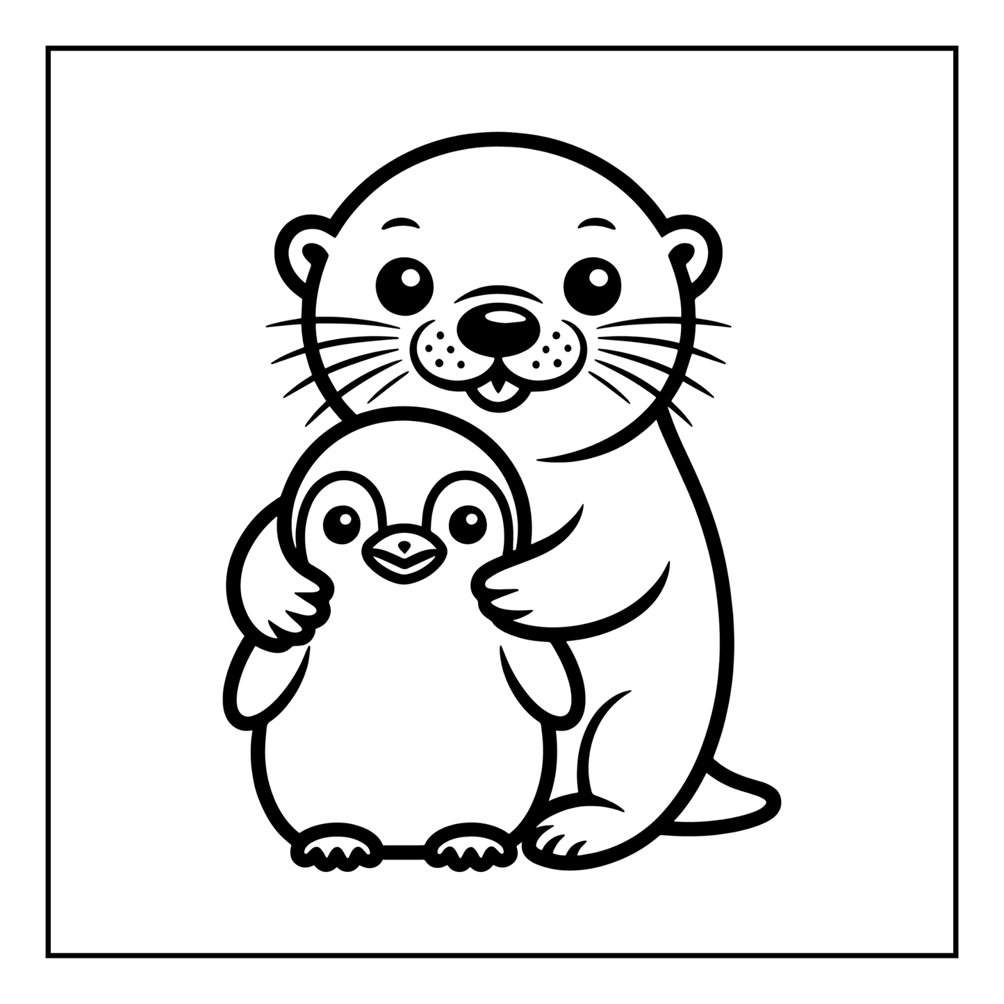 Funny Cute Kawaii Sea Otter Animal Coloring Book Gift for Adults Men Women Kids Boys Girls Teens Cool River Otter Coloring Activity Book