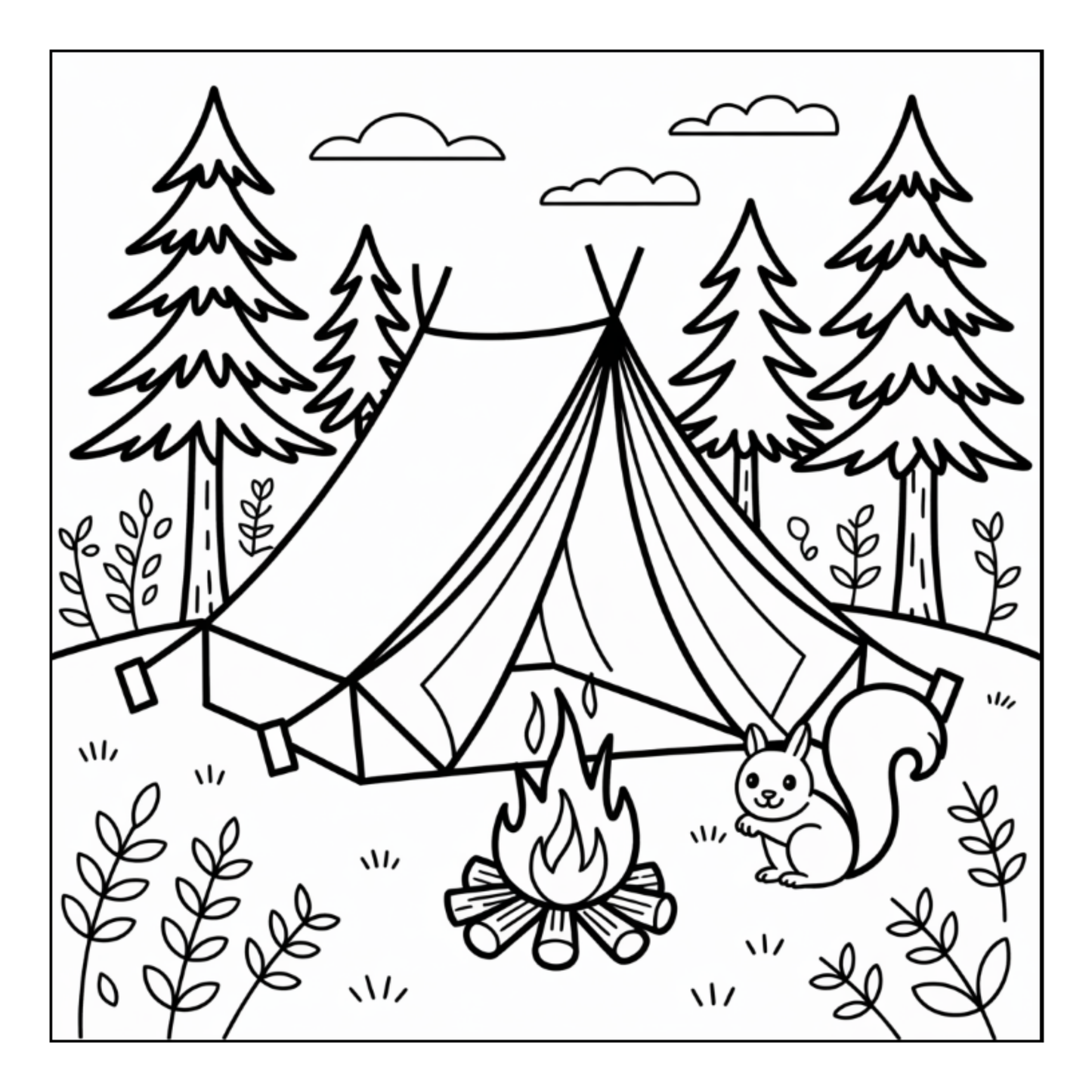 Bold and Easy Cozy Camping Coloring Book Gift for Adults Men Women Kids Boys Girls Young Teens Summer Camp Camping Coloring Sheets Children