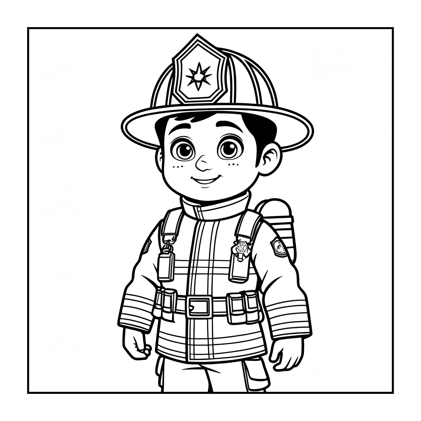 Cool Firefighter Coloring Book Gift for Adults Men Women Kids Boys Girls Teens 50 Pages Single Sided Fire Truck Fireman Firewoman Coloring