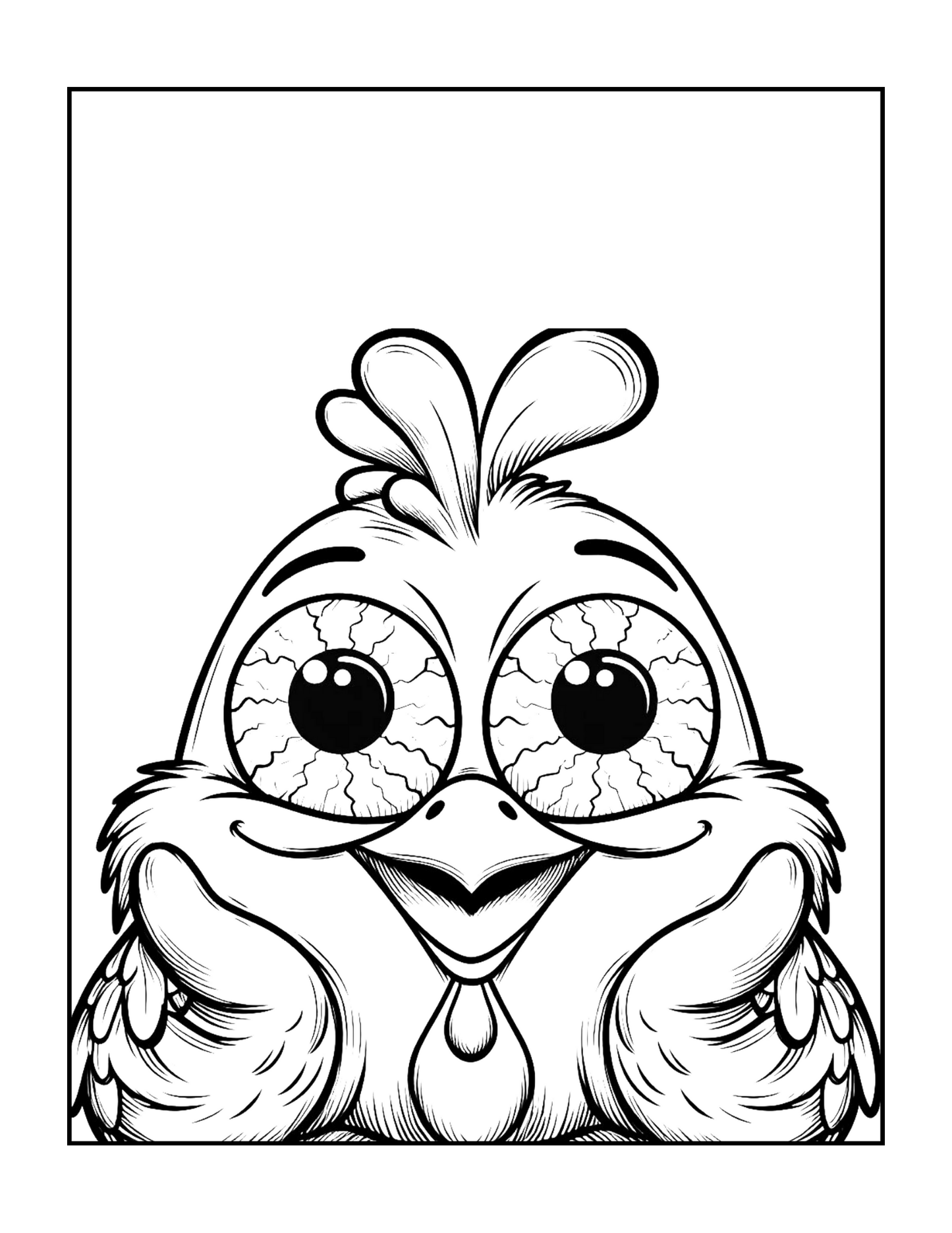 Cute Funny Chicken Coloring Book Gift for Adults Kids Boys Girls Teens Bold and Easy Chicken Bird Coloring Sheets for Children Relaxation