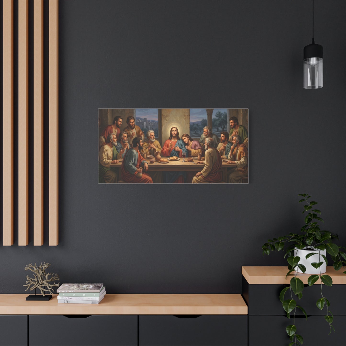 Cool Last Supper Canvas Wall Art Print Large Religious Biblical Faith Home Decor Christian Wall Art Ready to Hang for Living Room