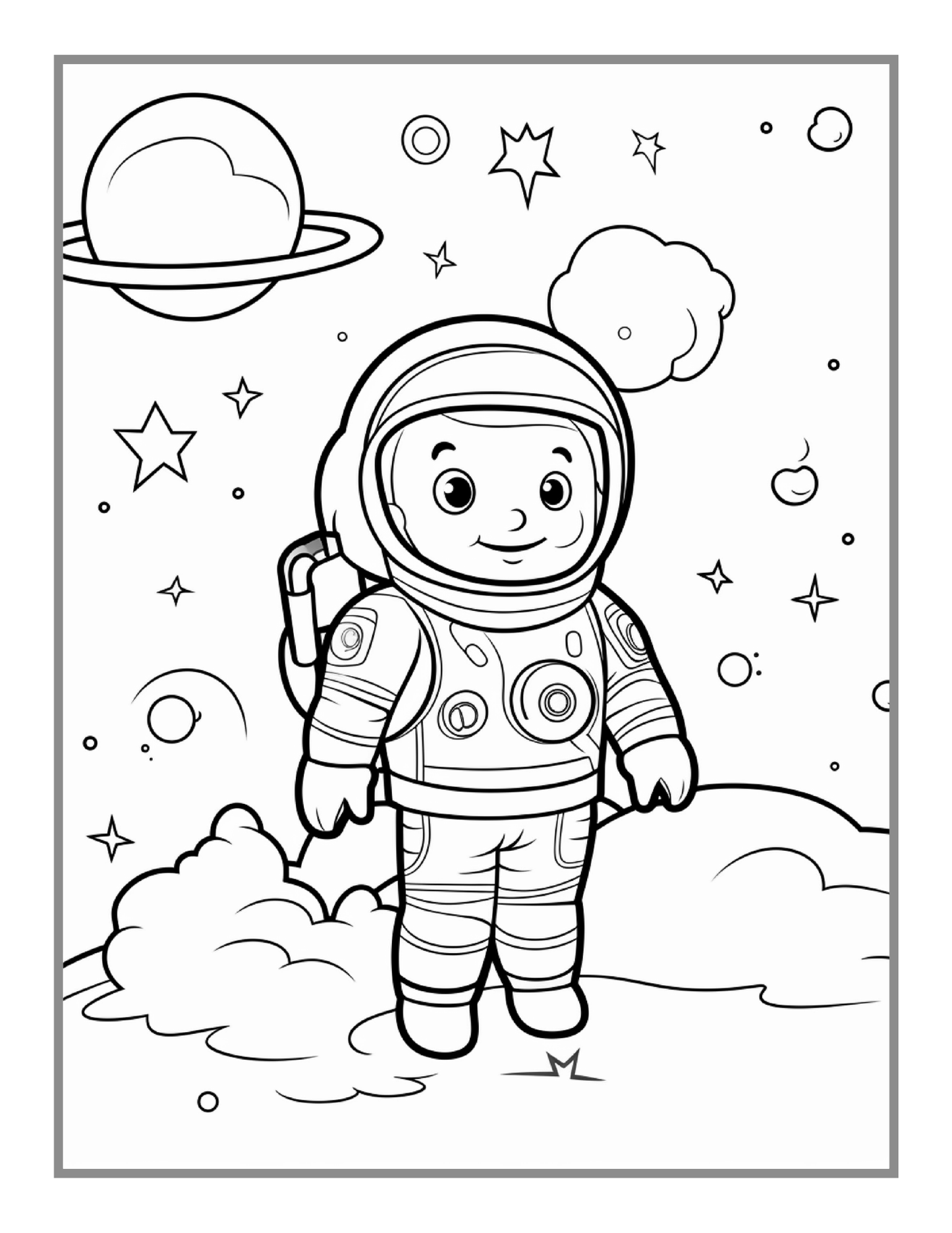 50 Pages Astronaut Planet Relaxation Coloring Book Outer Space Galaxy Planet UFO Extraterrestrial Coloring Book Gift for Kids Boys Girls