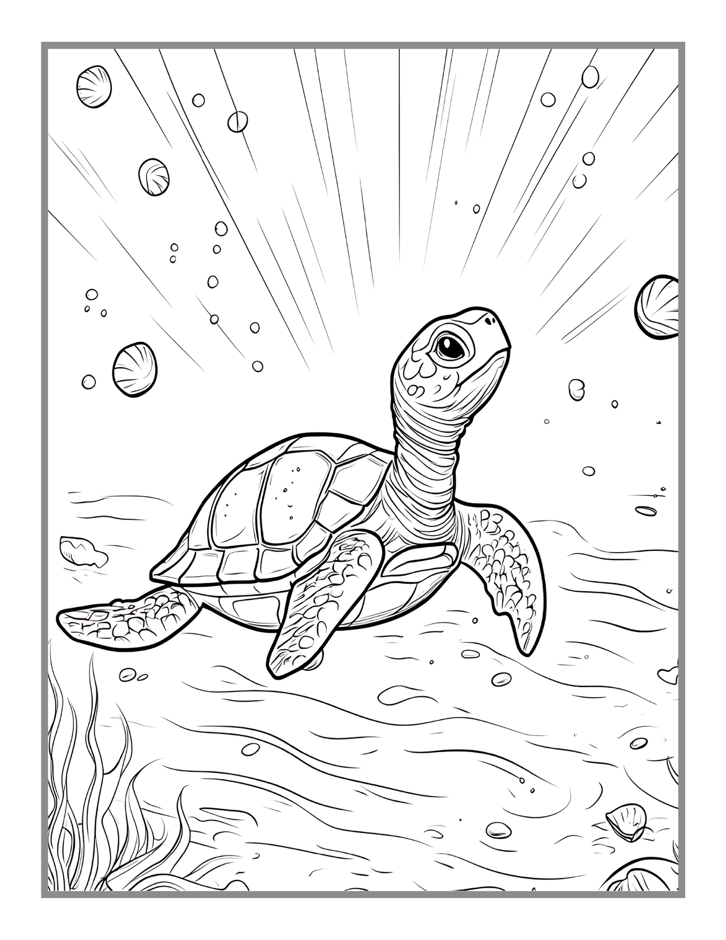 50 Pages Cute Sea Turtle Coloring Book Gift for Adults Kids Men Women Boys Girls Teens Youth Sea Life Ocean Creature Turtle Lover Coloring