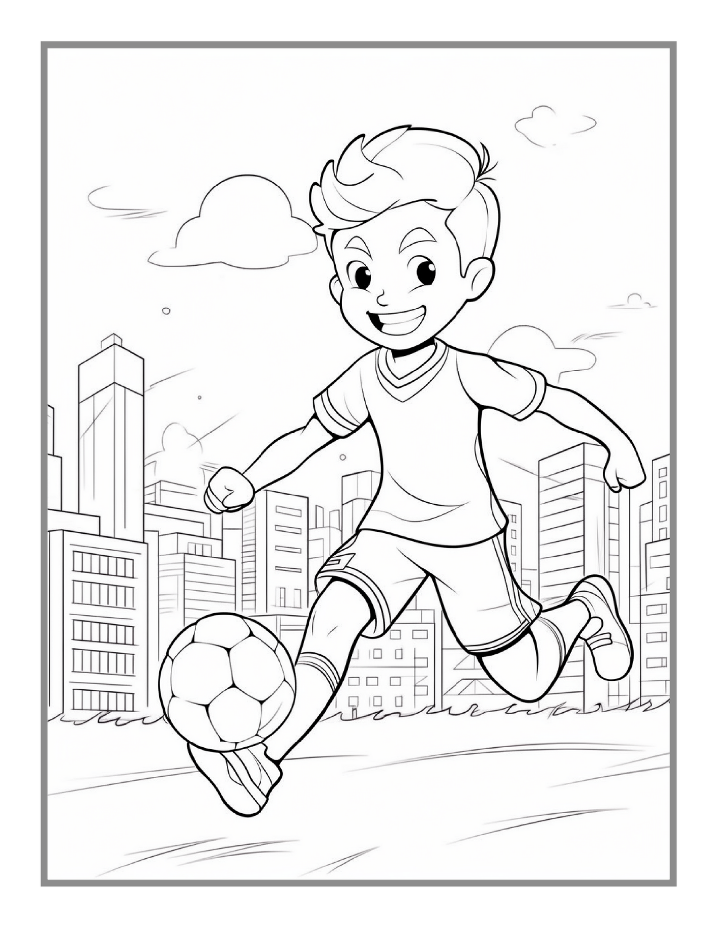 Easy and Bold Soccer Coloring Book 50 Pages Soccer Football Player Coloring Book Holiday Birthday Gift for Adults Kids Men Boys Teens Youth