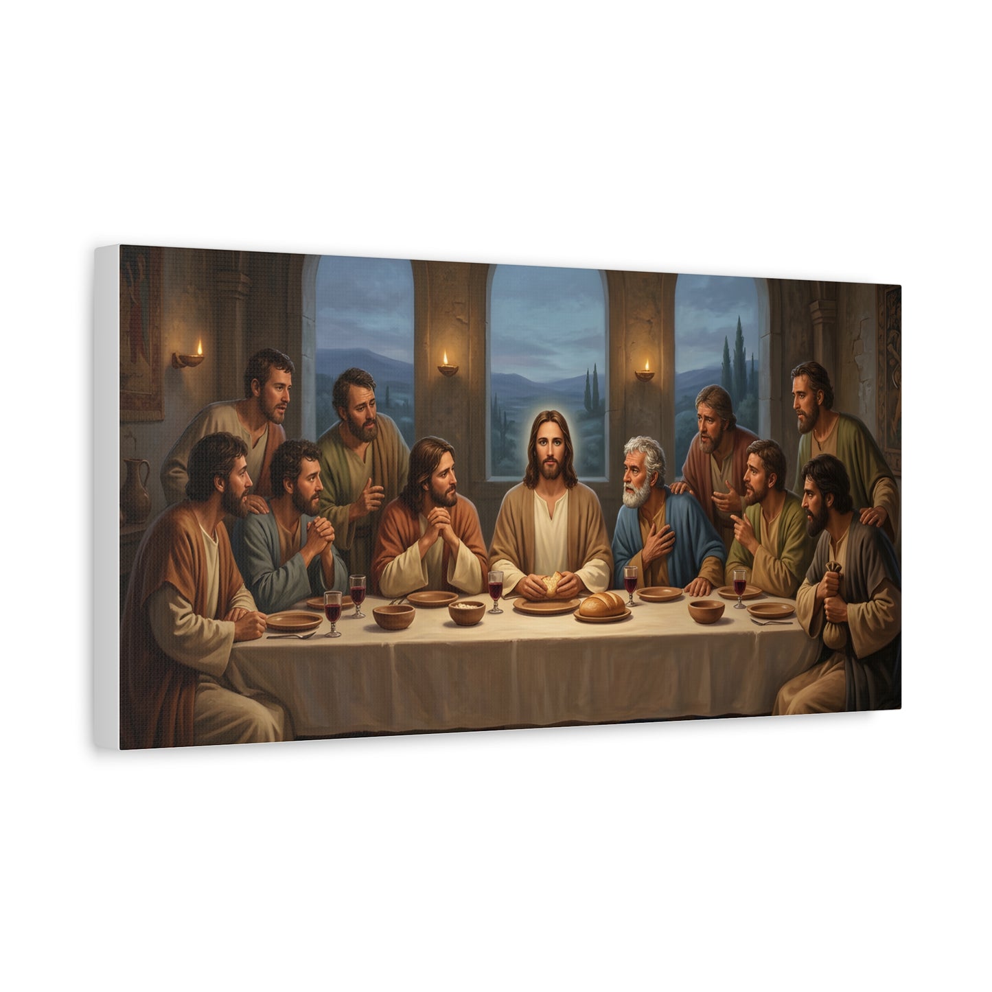 Cool Last Supper Canvas Wall Art Print Large Religious Biblical Faith Home Decor Christian Wall Art Ready to Hang for Living Room