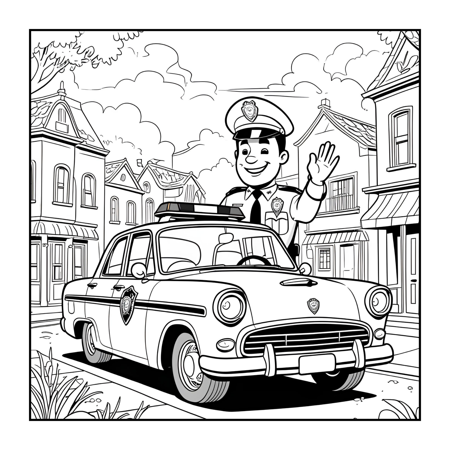 Cool Police Officer Coloring Book Gift for Adults Kids Boys Girls Teens 50 Pages Single Sided Police Police Coloring Activity Book Children