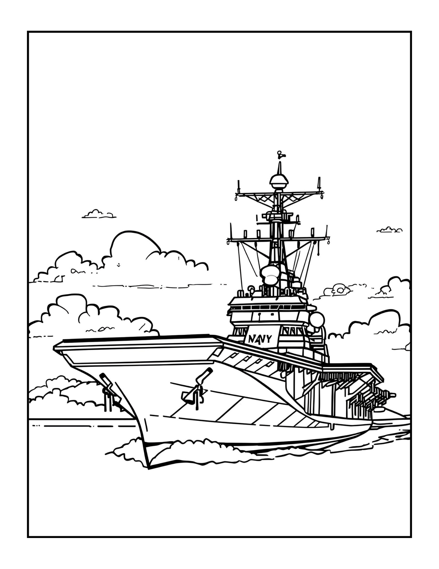 Navy Ship Coloring Book for Adults Men Women Kids Boys Girls Teens Navy Carrier Ship Coloring Sheets Military Navy Coloring Pages Children