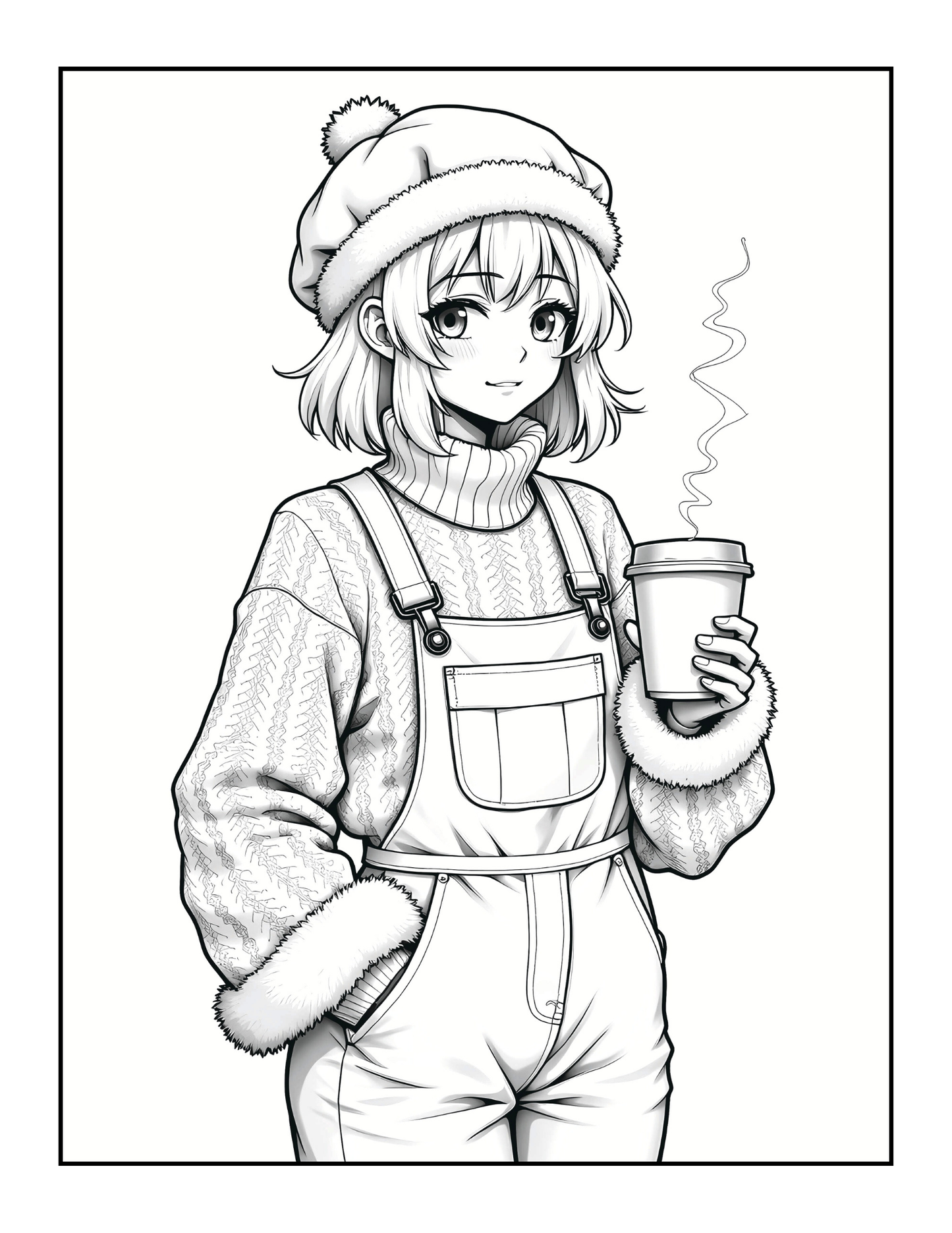 50 Pages Single Sided Cute Japanese Anime Manga Fashion Model Girls Coloring Book Gift for Adults Men Women Kids Young Boys Girls Teens