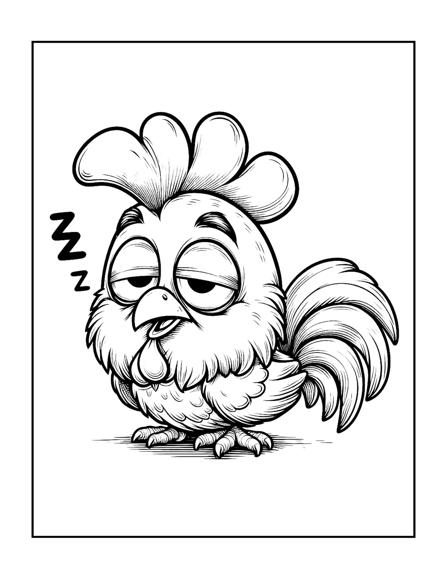 Cute Funny Chicken Coloring Book Gift for Adults Kids Boys Girls Teens Bold and Easy Chicken Bird Coloring Sheets for Children Relaxation