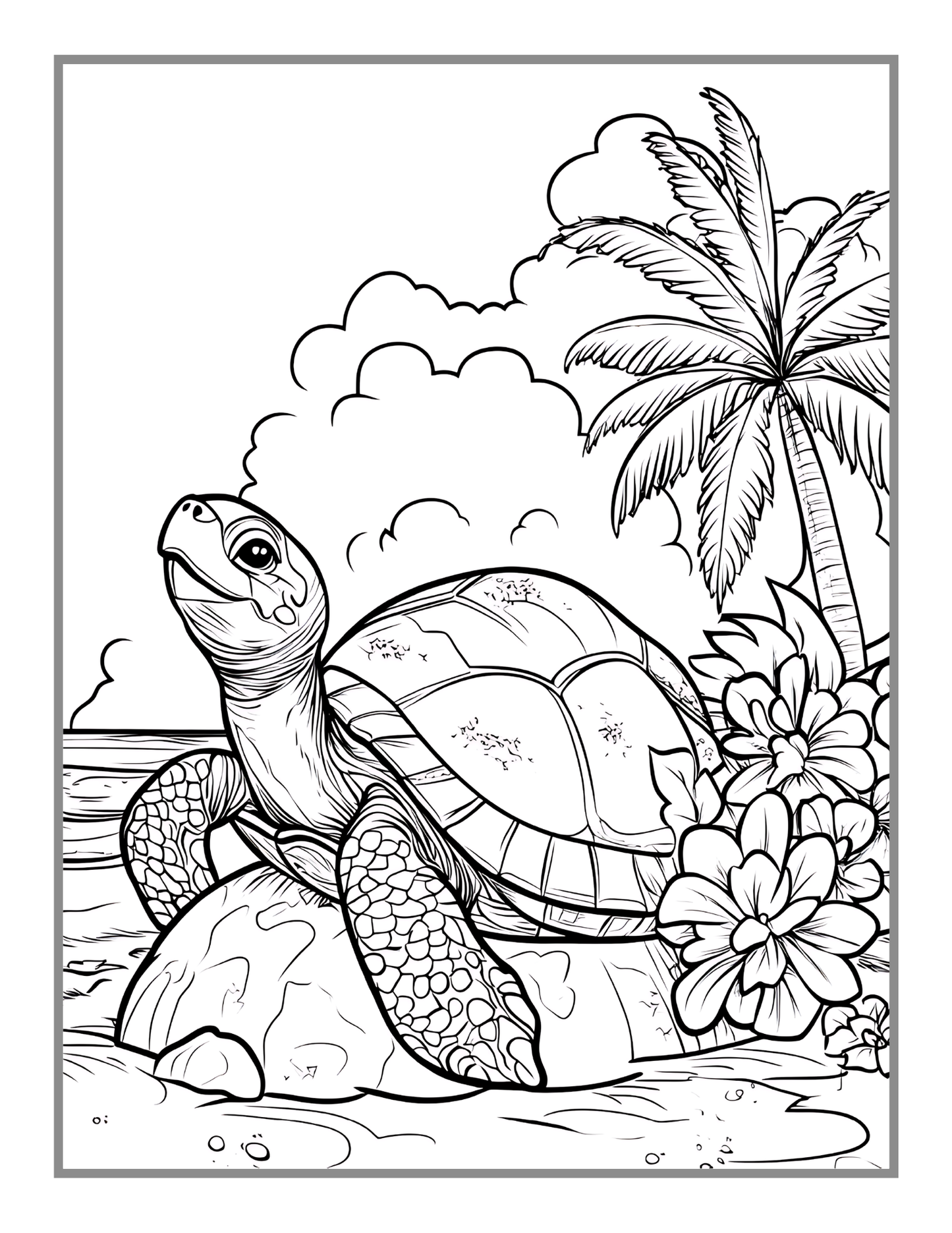 50 Pages Cute Sea Turtle Coloring Book Gift for Adults Kids Men Women Boys Girls Teens Youth Sea Life Ocean Creature Turtle Lover Coloring