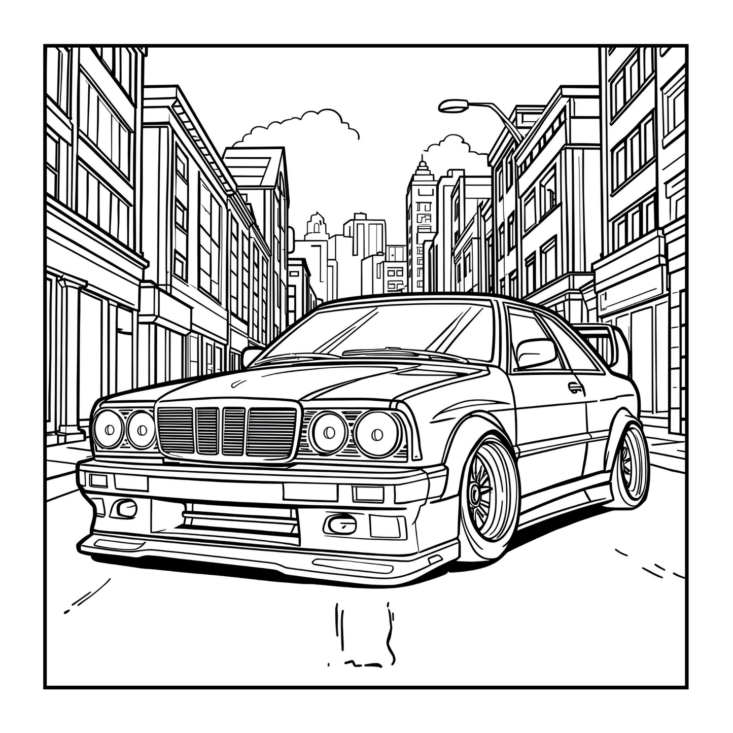 Modified Cars Coloring Book for Adults Men Women Kids Boys Girls Teens Gift Modified Exotic Racing Cars Drift Cars Coloring Activity Book