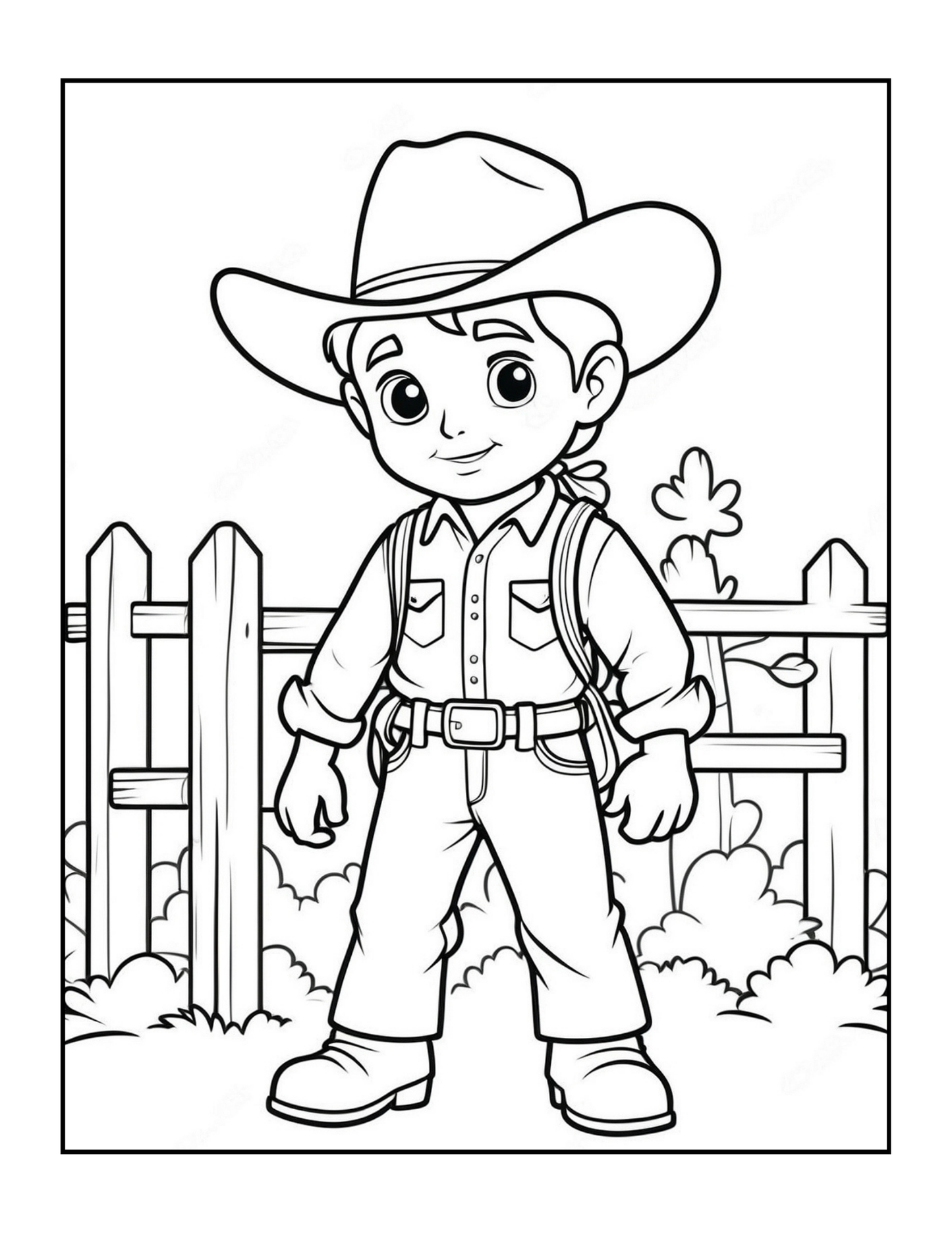 Cowboy Coloring Book Gift for Adults Men Women Kids Young Boys Girls Teens 50 Pages Single Sided Western Cowboy Coloring Activity Book