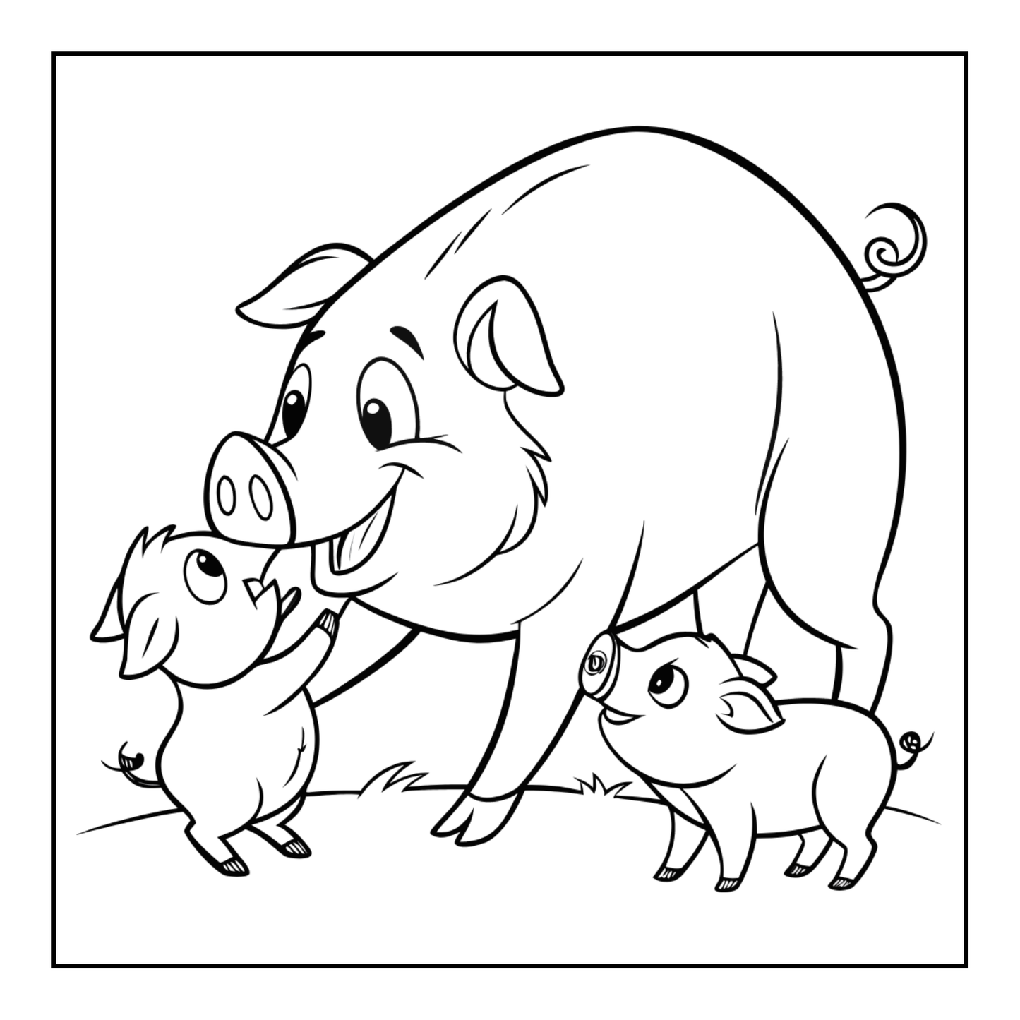 50 Pages Single Sided Cute Pig Coloring Book Gift for Adults Men Women Kids Young Boys Girls Teens Cool Piggy Coloring Activity Book