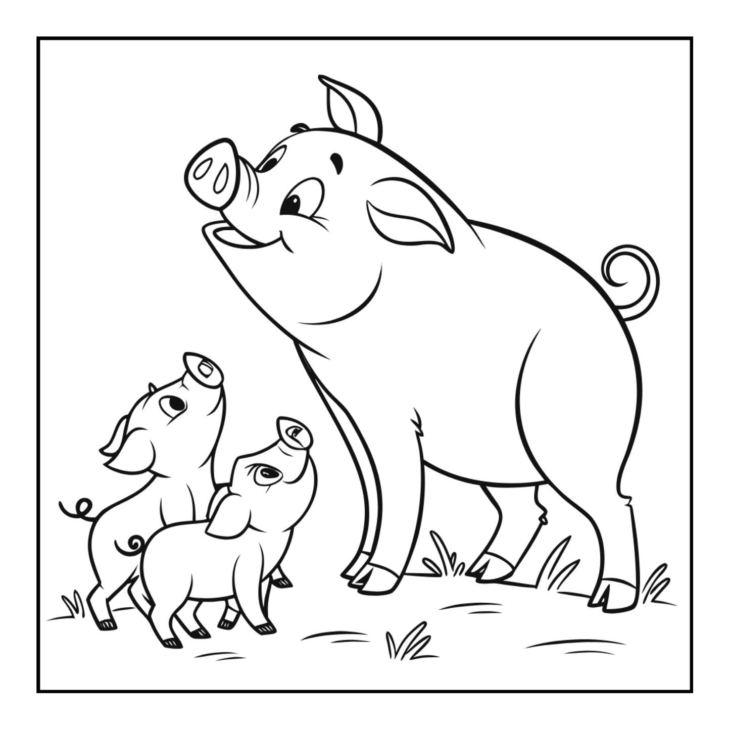 50 Pages Single Sided Cute Pig Coloring Book Gift for Adults Men Women Kids Young Boys Girls Teens Cool Piggy Coloring Activity Book