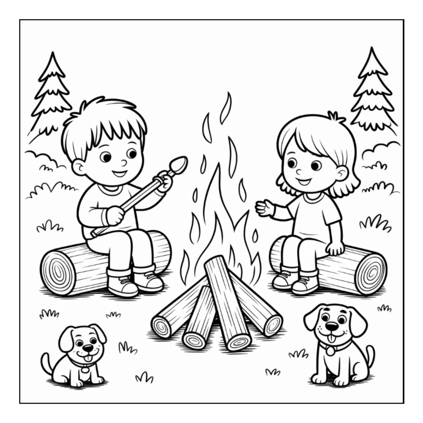 Bold and Easy Cozy Camping Coloring Book Gift for Adults Men Women Kids Boys Girls Young Teens Summer Camp Camping Coloring Sheets Children
