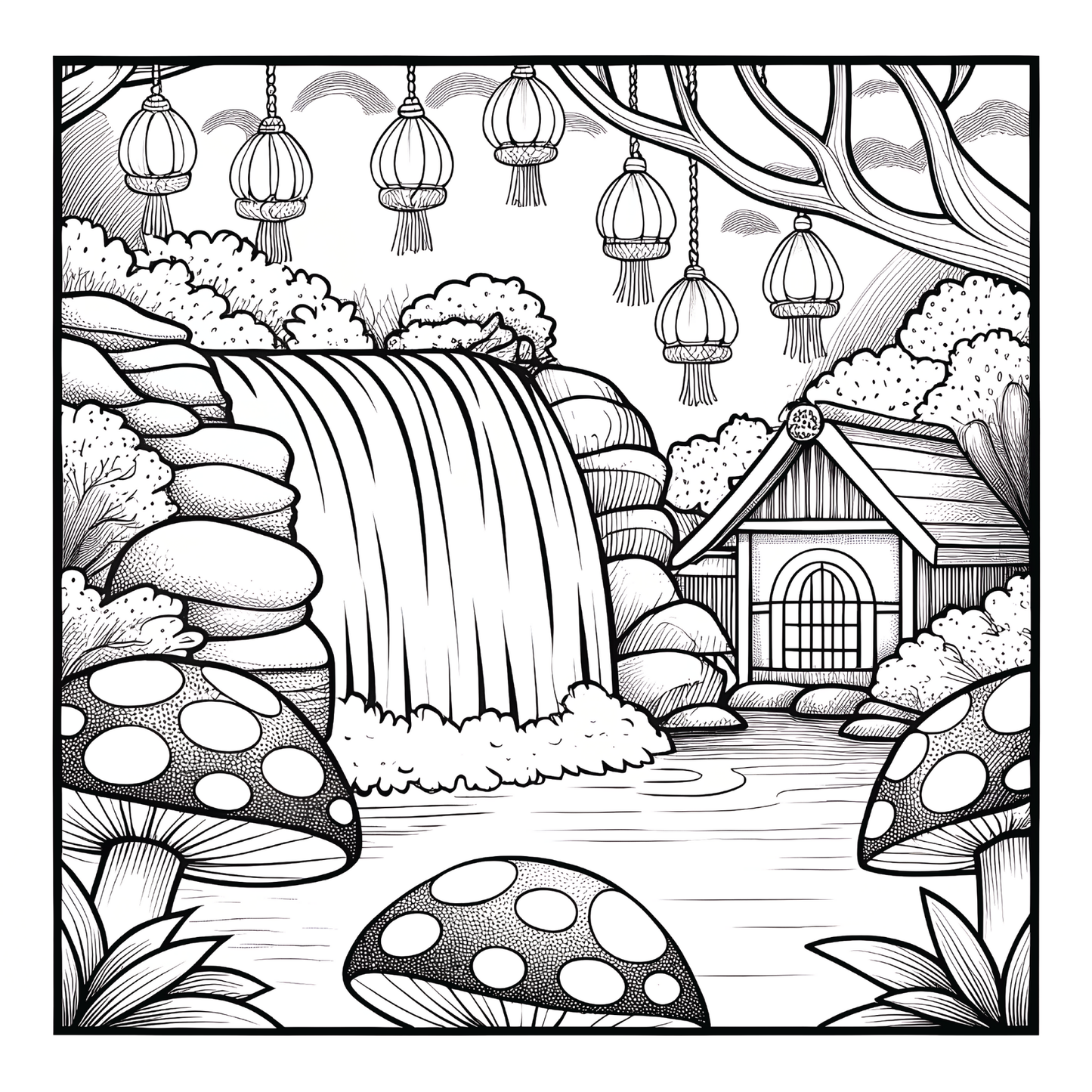 Stress Relief Relaxation Coloring Book Gift for Adults Kids Men Women Boys Girls Young Teens 50 Pages Single Sided Cozy Places Bold and Easy