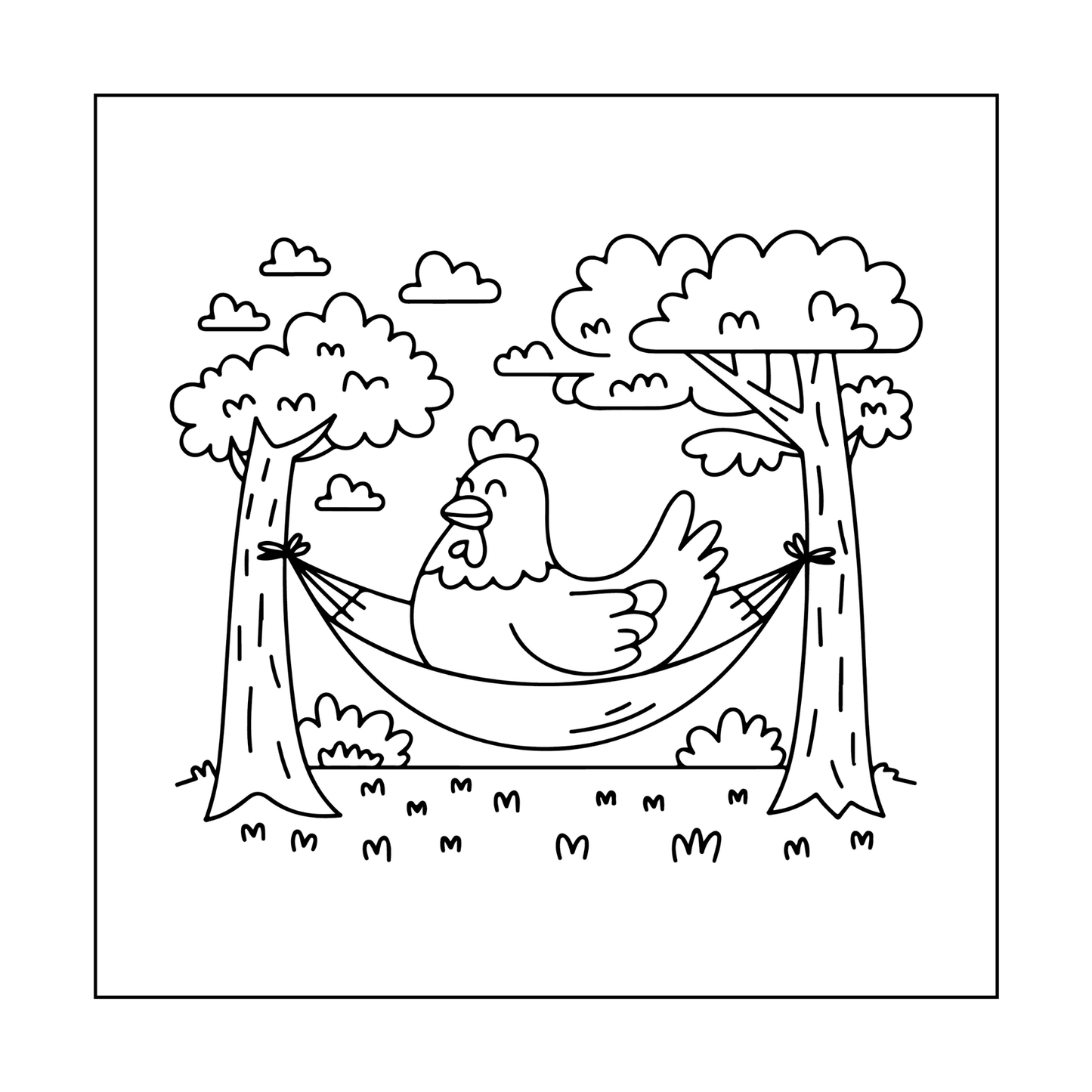 Cute Funny Chicken Coloring Book Gift for Adults Kids Boys Girls Teens Bold and Easy Chicken Bird Coloring Sheets Book for Children