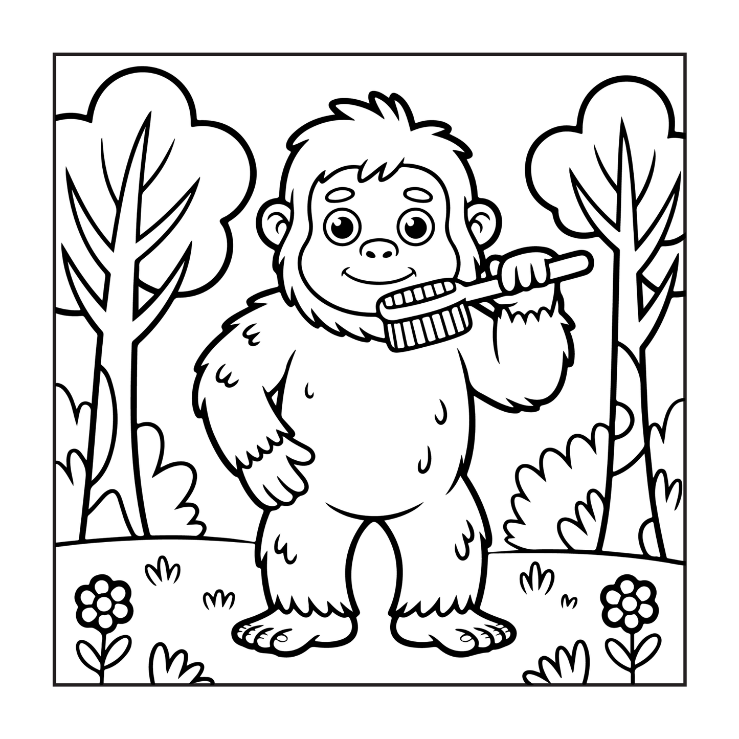 Cute Bigfoot Sasquatch Coloring Book Gift for Adults Kids Boys Girls Teens Cool Funny Bigfoot Mythical Creature Coloring Activity Book