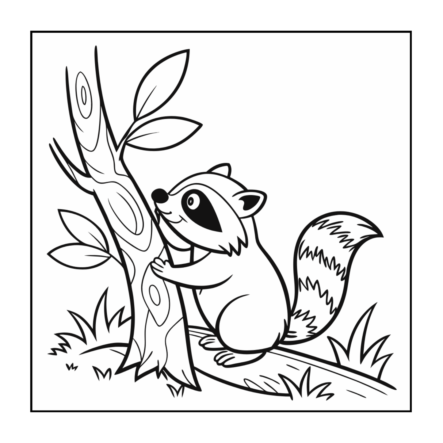 Cute Cozy Raccoon Animal Coloring Book Gift for Adults Kids Boys Girls Teens 50 Pages Single Sided Bold Easy Raccoon Coloring Activity Book