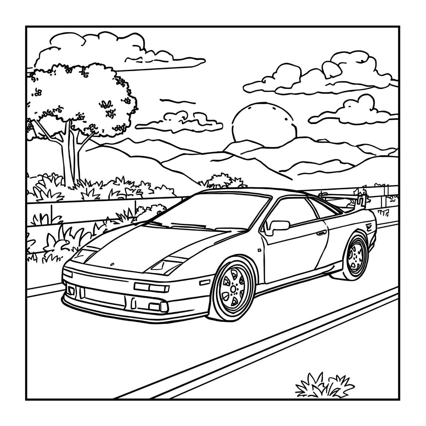 Modified Cars Coloring Book for Adults Men Women Kids Boys Girls Teens Drift Cars Coloring Activity Book Gift Modified Exotic Racing Cars