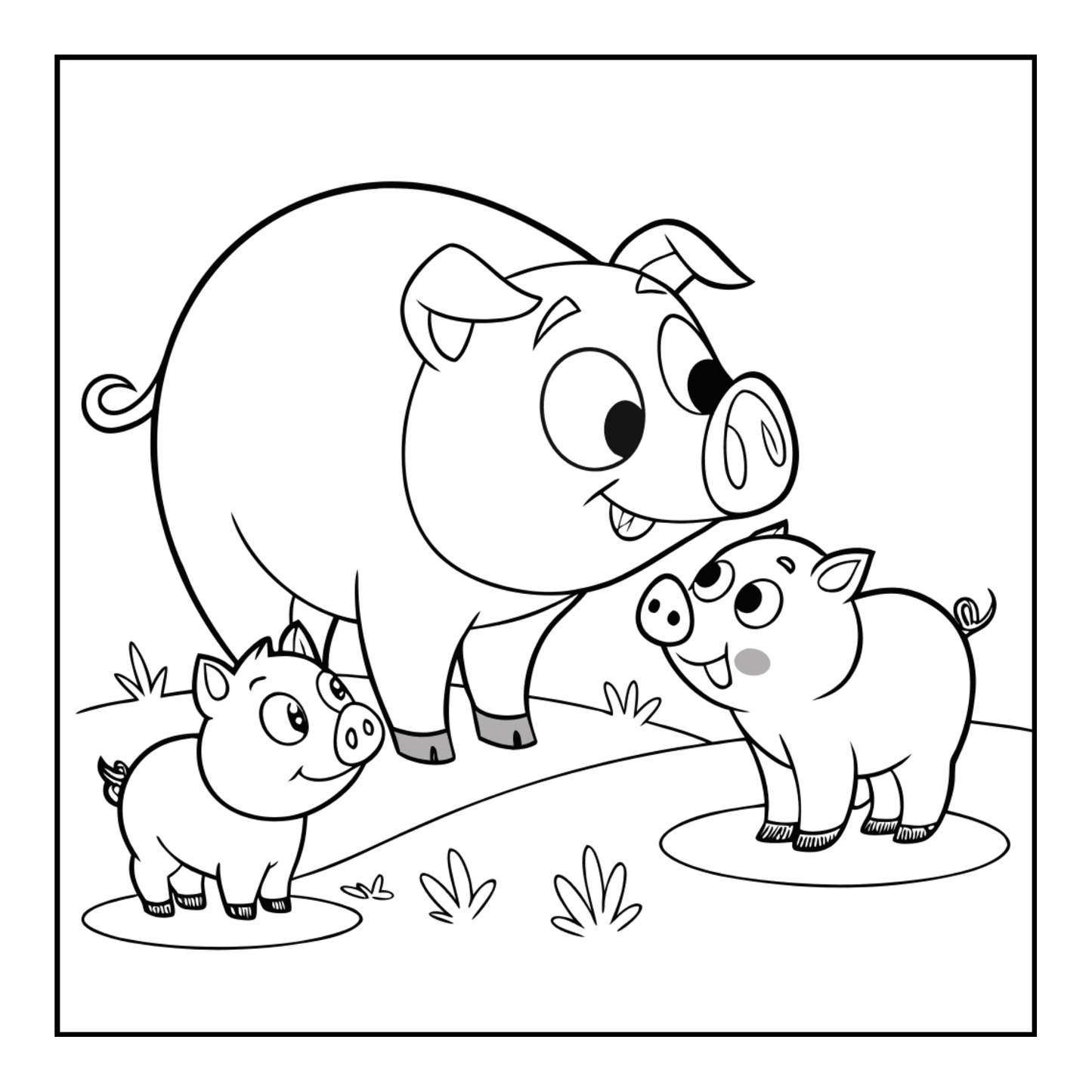50 Pages Single Sided Cute Pig Coloring Book Gift for Adults Men Women Kids Young Boys Girls Teens Cool Piggy Coloring Activity Book