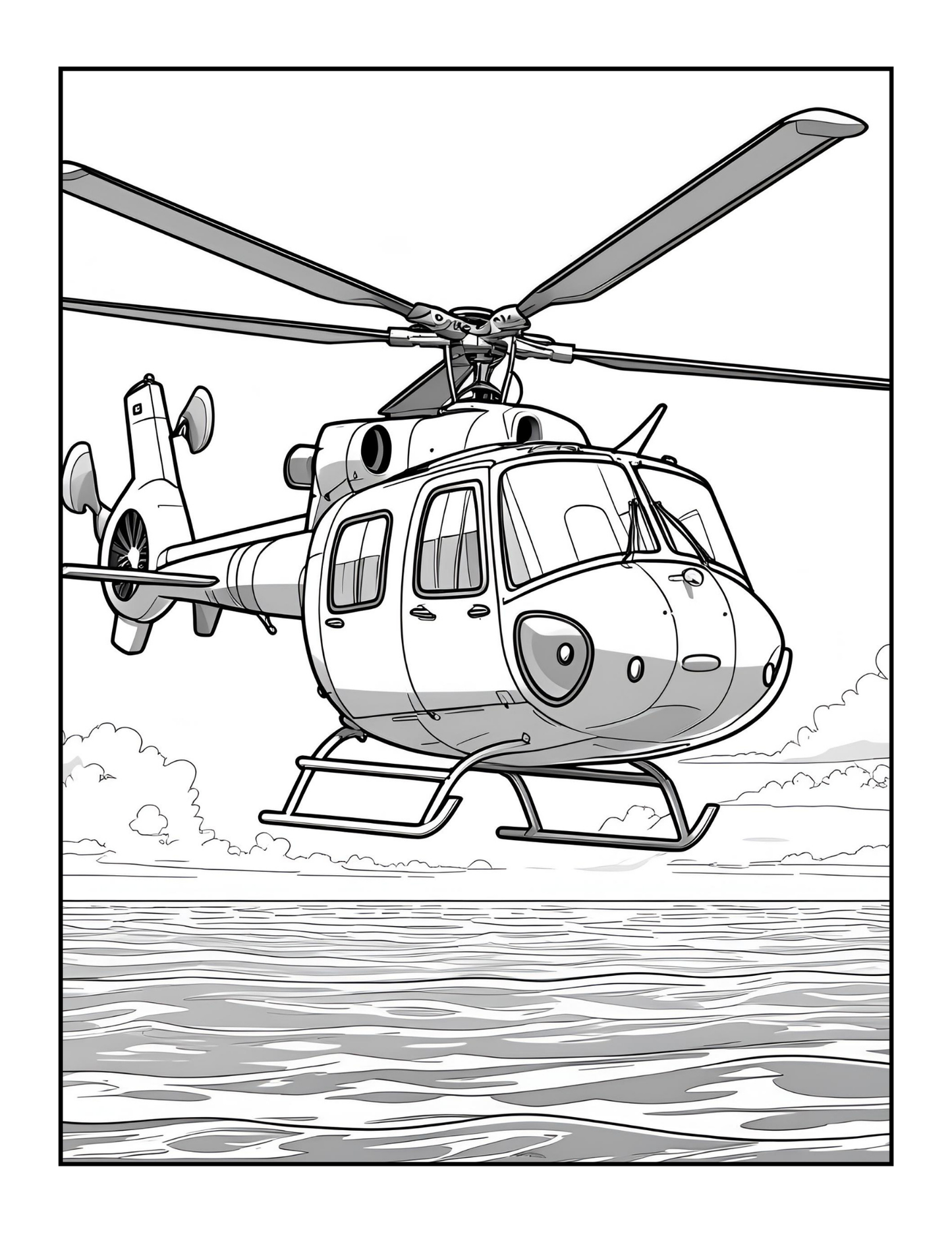 Helicopter Coloring Book Gift for Adults Kids Boys Girls Teens 50 Pages Single Sided Chopper Helicopter Coloring Activity Book for Children