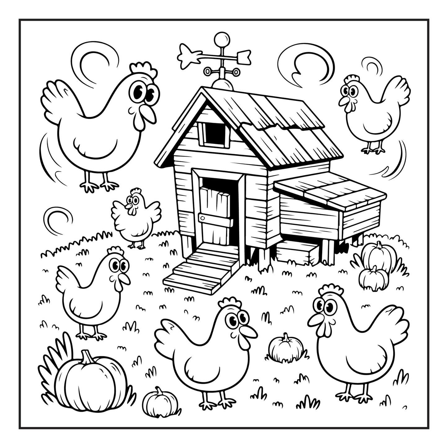 Cute Spooky Farm Halloween Coloring Book for Adults Kids Boys Girls Young Teens Funny Halloween Farm Animals Ghosts Chickens Witches