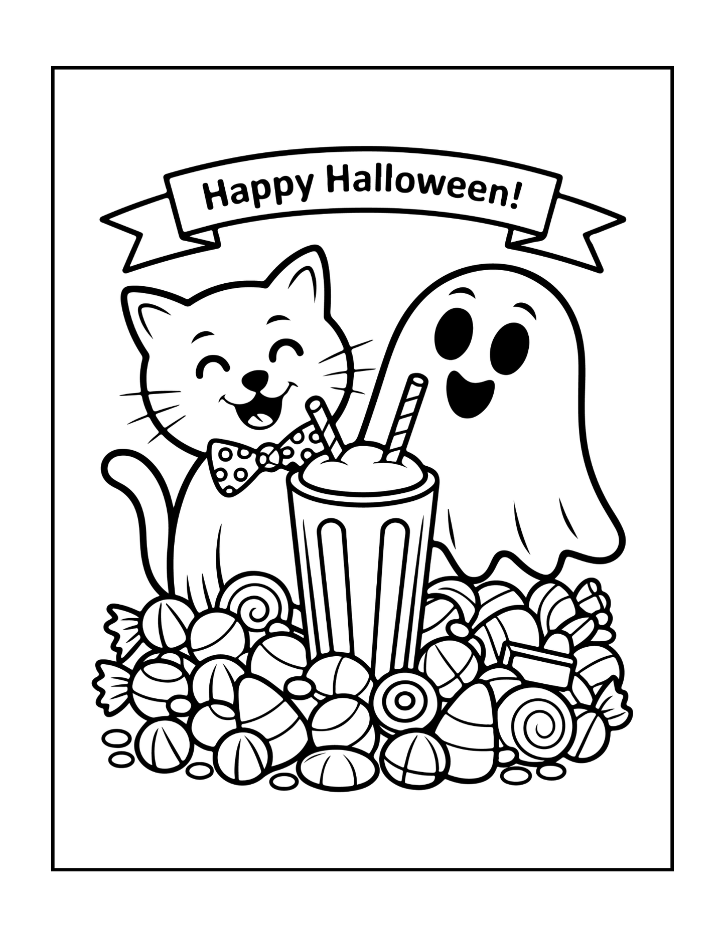 Cute Funny Spooky Halloween Coloring Book for Adults Kids Boys Girls Young Teens Fall Season Halloween Coloring Pages Gift for Children