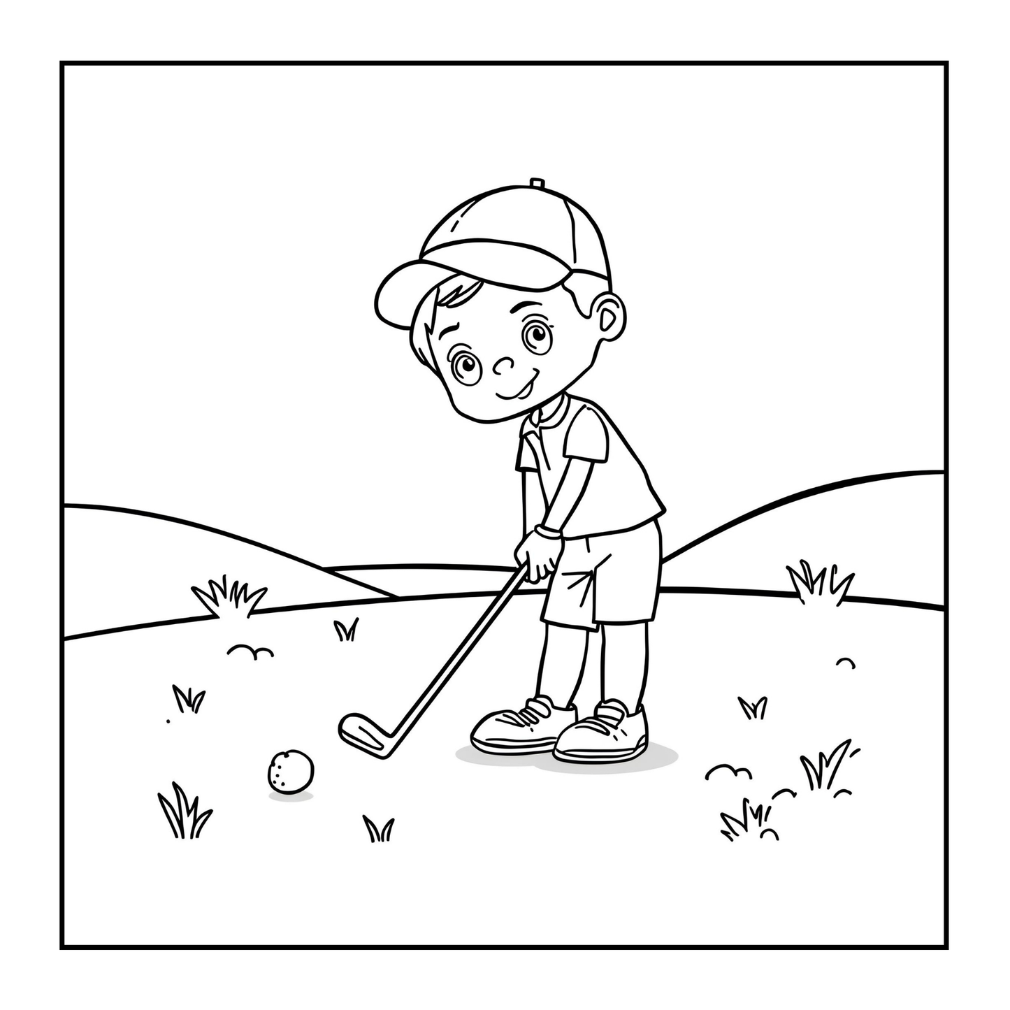 Golf Player Golfer Coloring Book for Adults Men Women Kids Boys Girls Teens Youth Single Sided Golfing Coloring Activity Book for Children