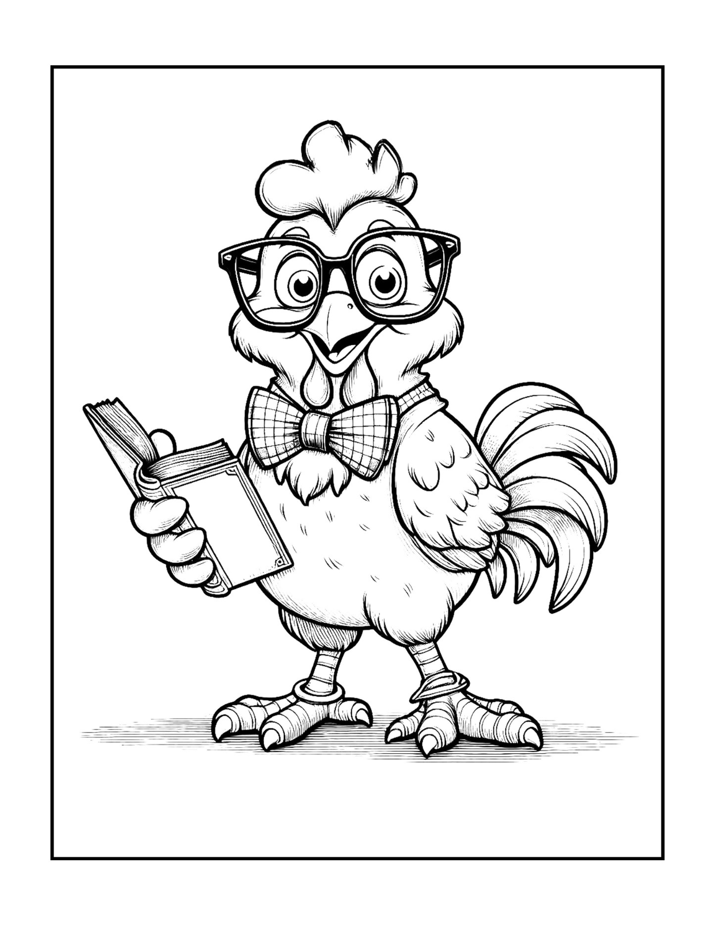 Cute Funny Chicken Coloring Book Gift for Adults Kids Boys Girls Teens Bold and Easy Chicken Bird Coloring Sheets for Children Relaxation