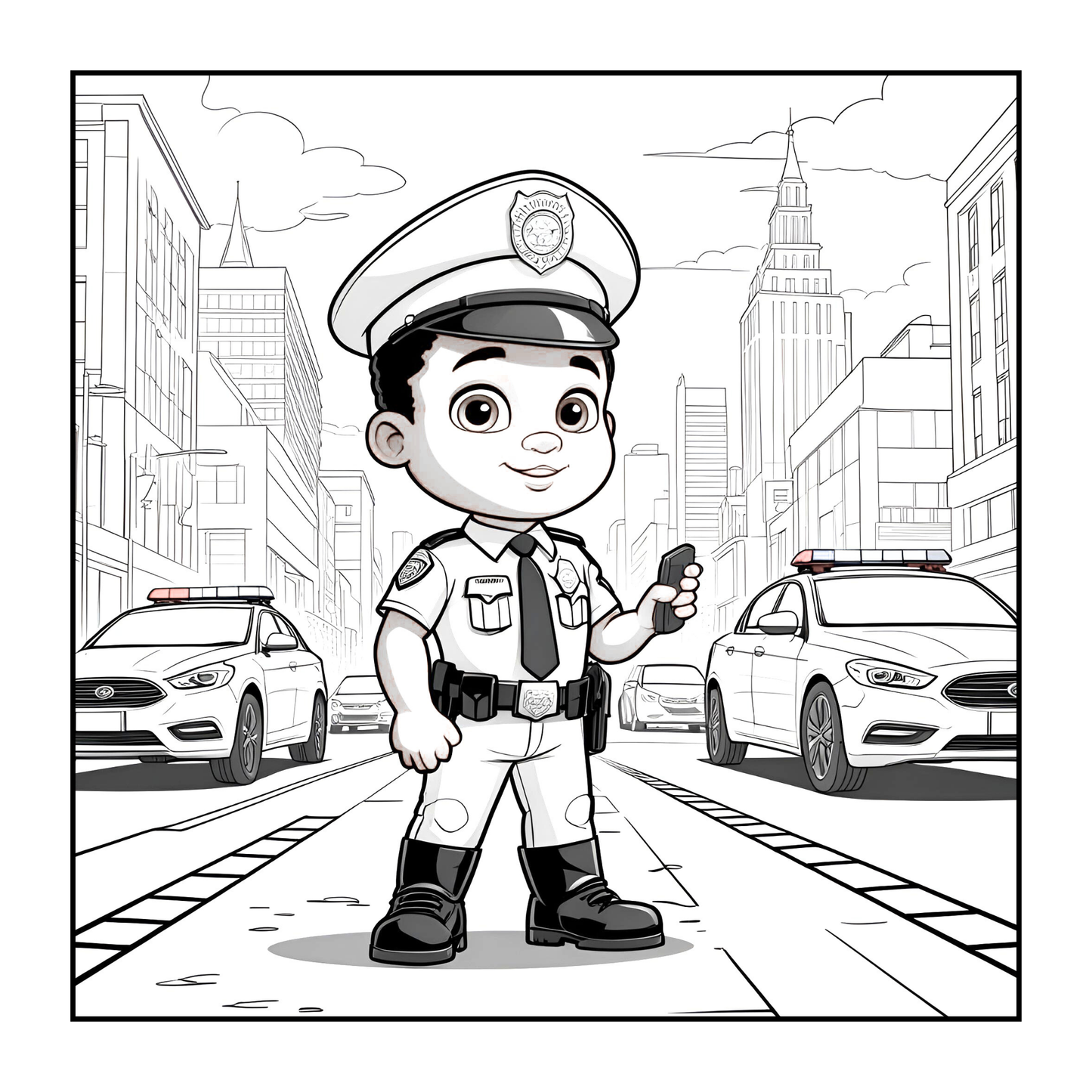 Cool Police Officer Coloring Book Gift for Adults Kids Boys Girls Teens Police Coloring Activity Book for Children Bold Easy Cute Policeman