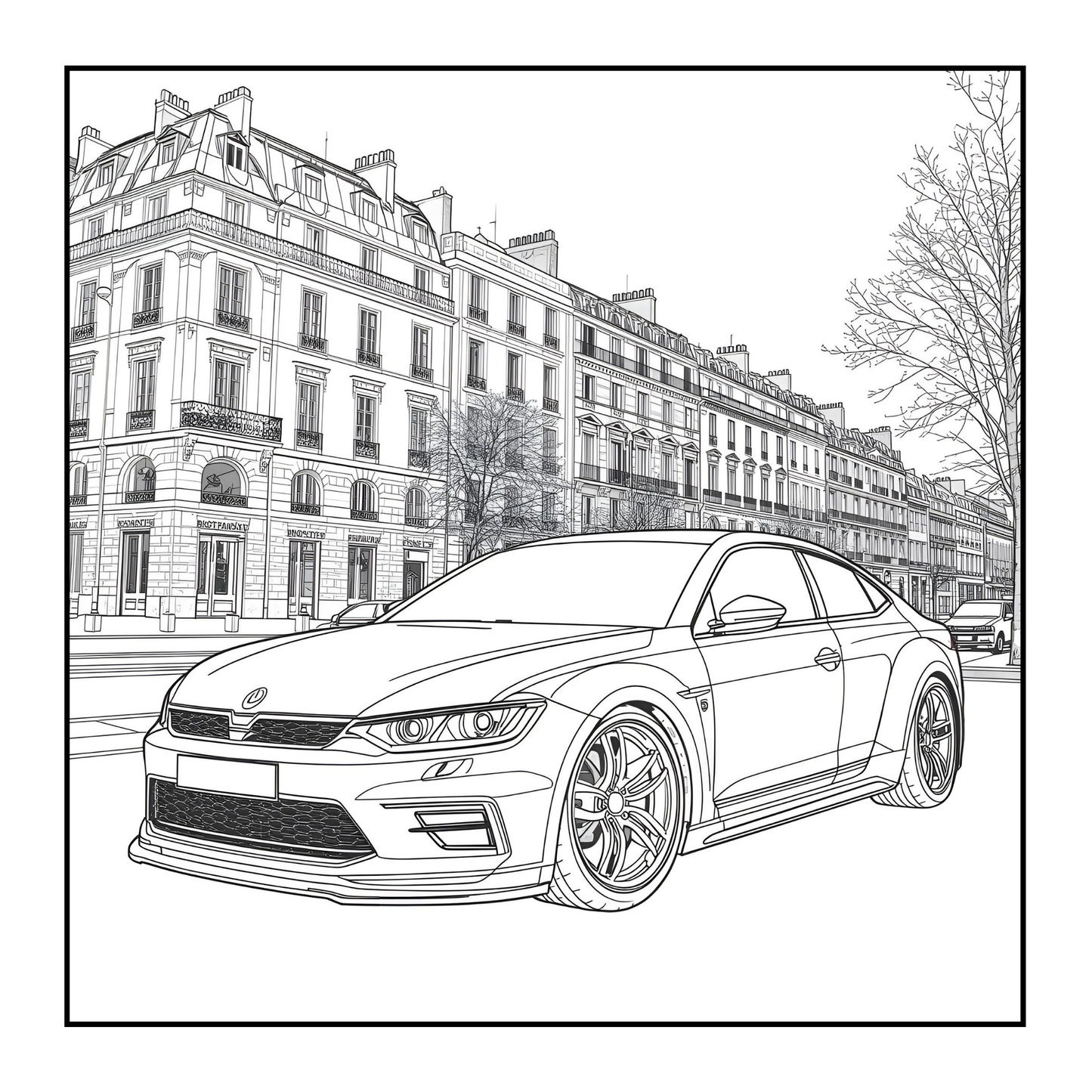 Modified Cars Coloring Book for Adults Men Women Kids Boys Girls Teens Drift Cars Coloring Activity Book Gift Modified Exotic Racing Cars