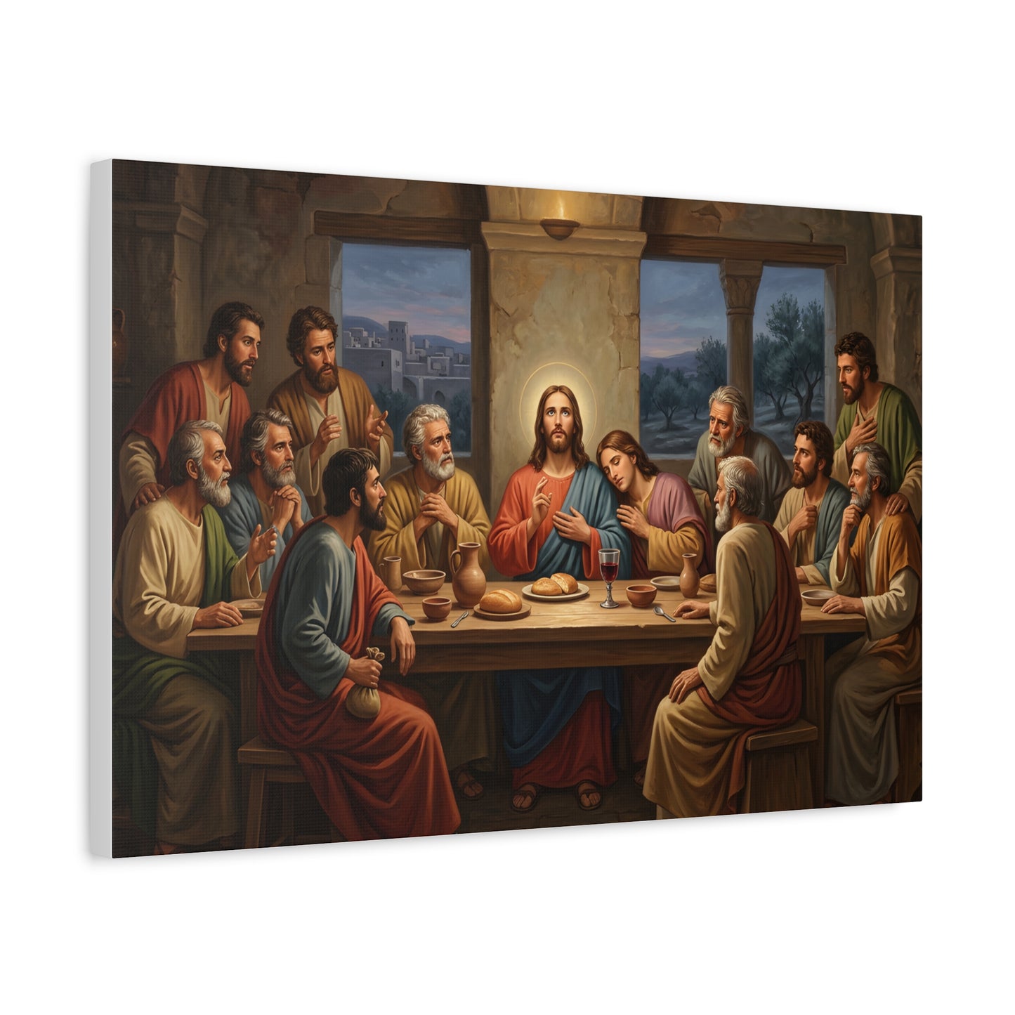 Cool Last Supper Canvas Wall Art Print Large Religious Biblical Faith Home Decor Christian Wall Art Ready to Hang for Living Room