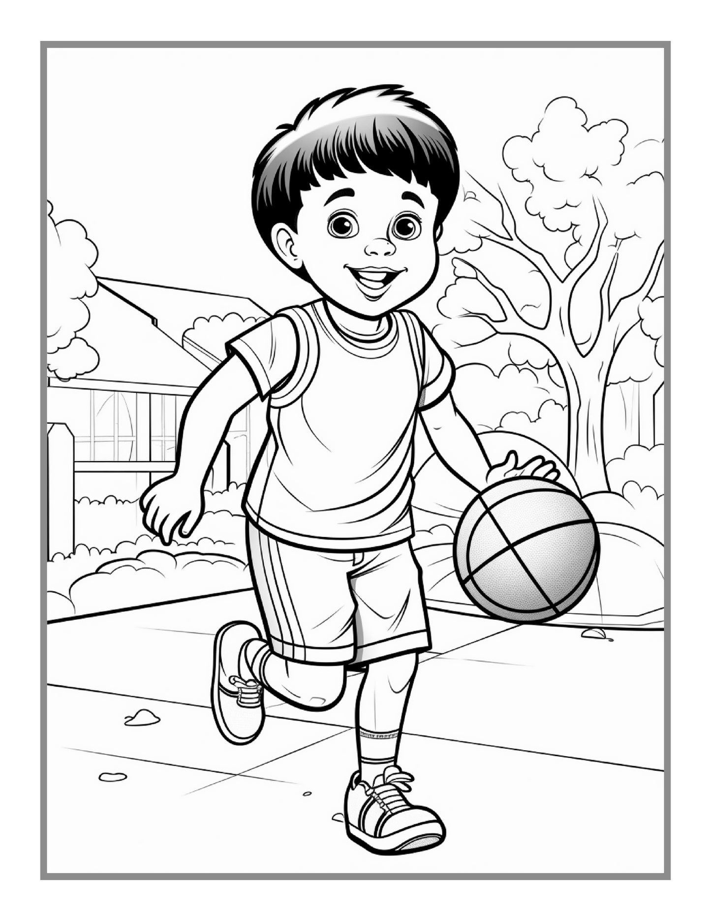 Basketball Coloring Book Gift for Adults Kids Men Women Boys Girls Teens Youth 50 Pages Basketball Player Coloring Activity Book