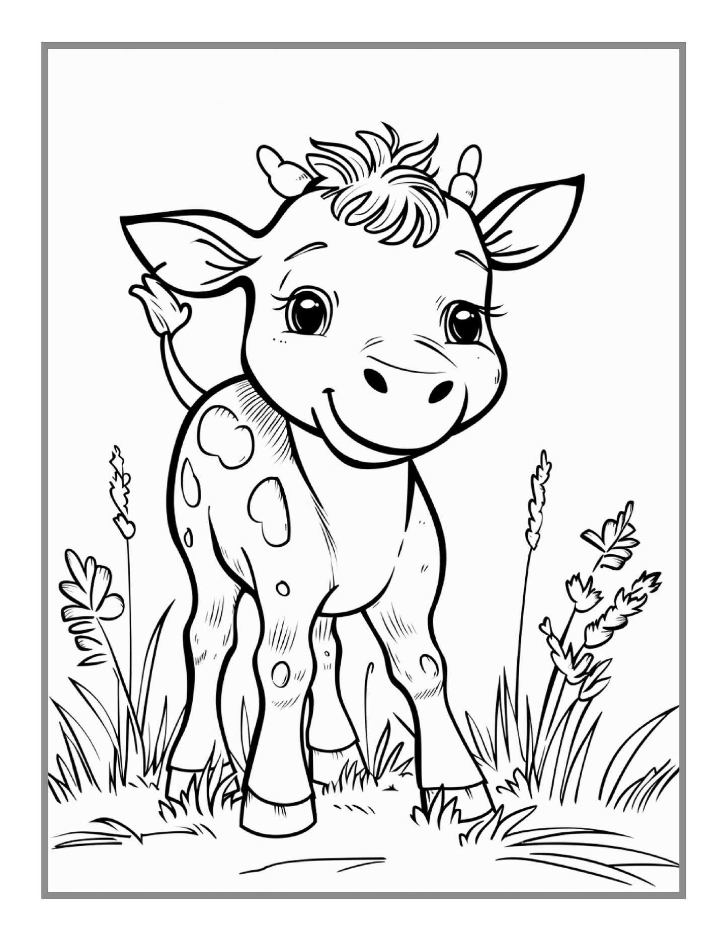 50 Pages Cute Farm Animals Coloring Book Gift for Adults Kids Men Women Boys Girls Children Country Farm Animals Cow Sheep Coloring Sheets