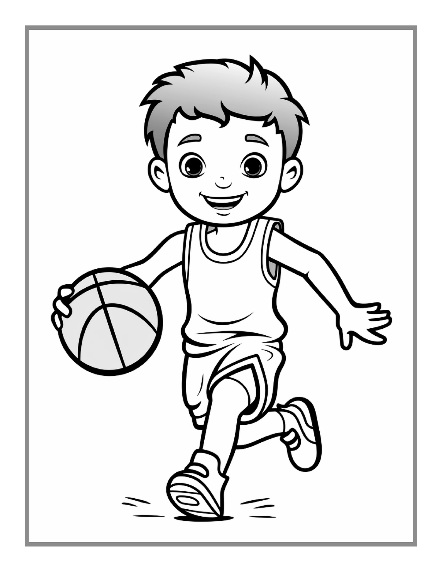 Basketball Coloring Book Gift for Adults Kids Men Women Boys Girls Teens Youth 50 Pages Basketball Player Coloring Activity Book