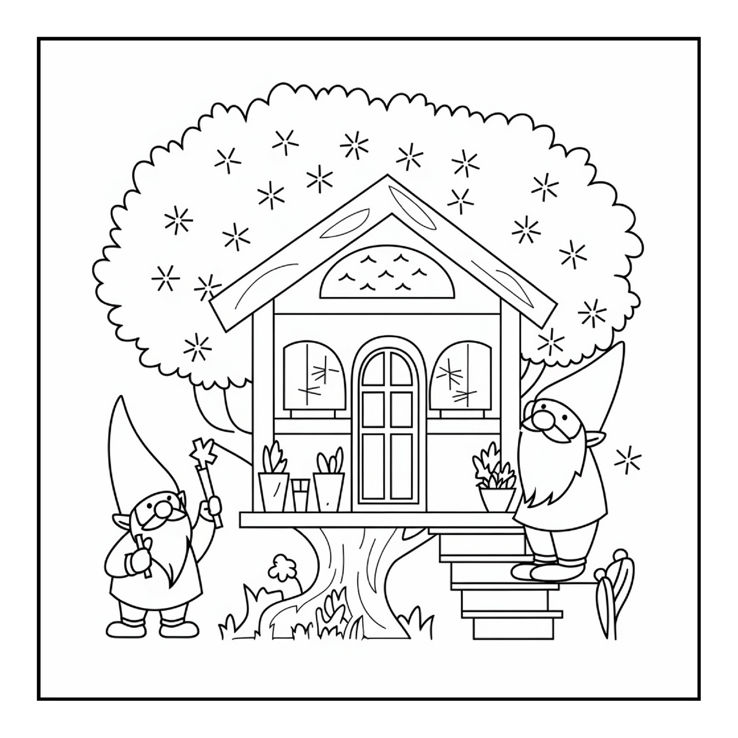 Cozy and Comfy Garden Gnomes Coloring Book Gift for Adults Men Women Kids Young Boys Girls Teens Cute Enchanted Gnome Coloring Pages Book
