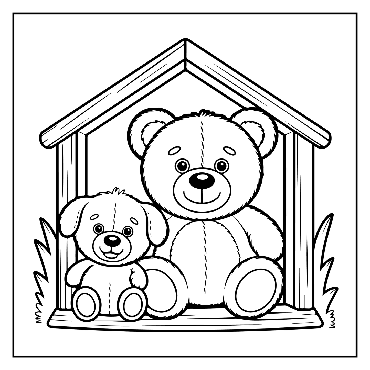 Cute Brown Bear Coloring Book Gift for Adults Kids Men Women Young Boys Girls Teens Cool Cozy Teddy Bear Coloring Activity Book for Children