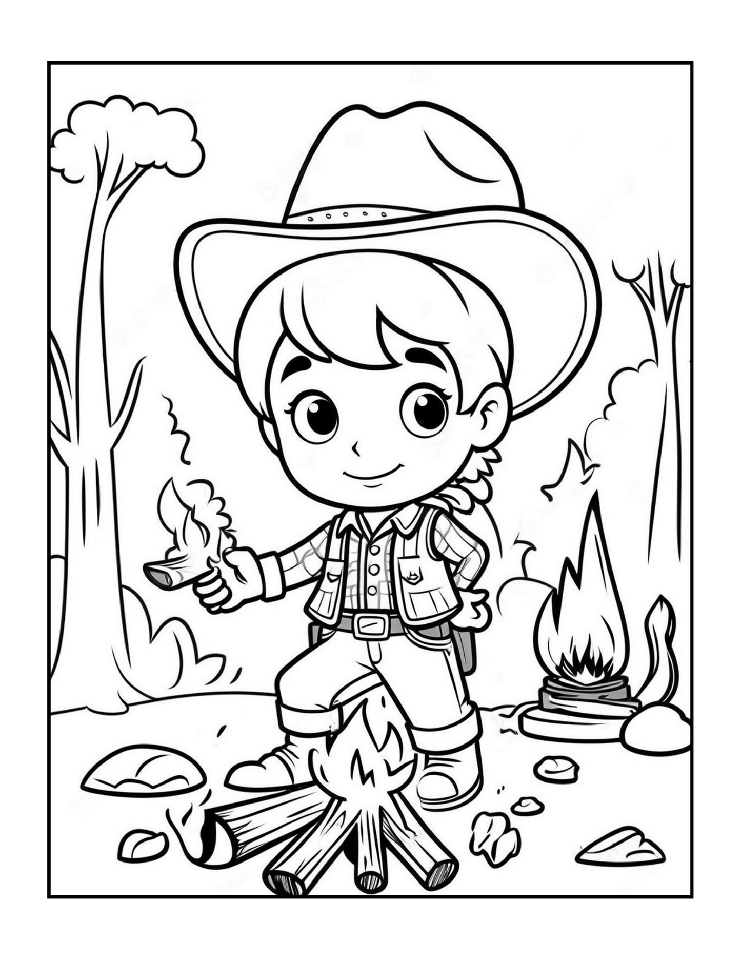 Cowboy Coloring Book Gift for Adults Men Women Kids Young Boys Girls Teens 50 Pages Single Sided Western Cowboy Coloring Activity Book