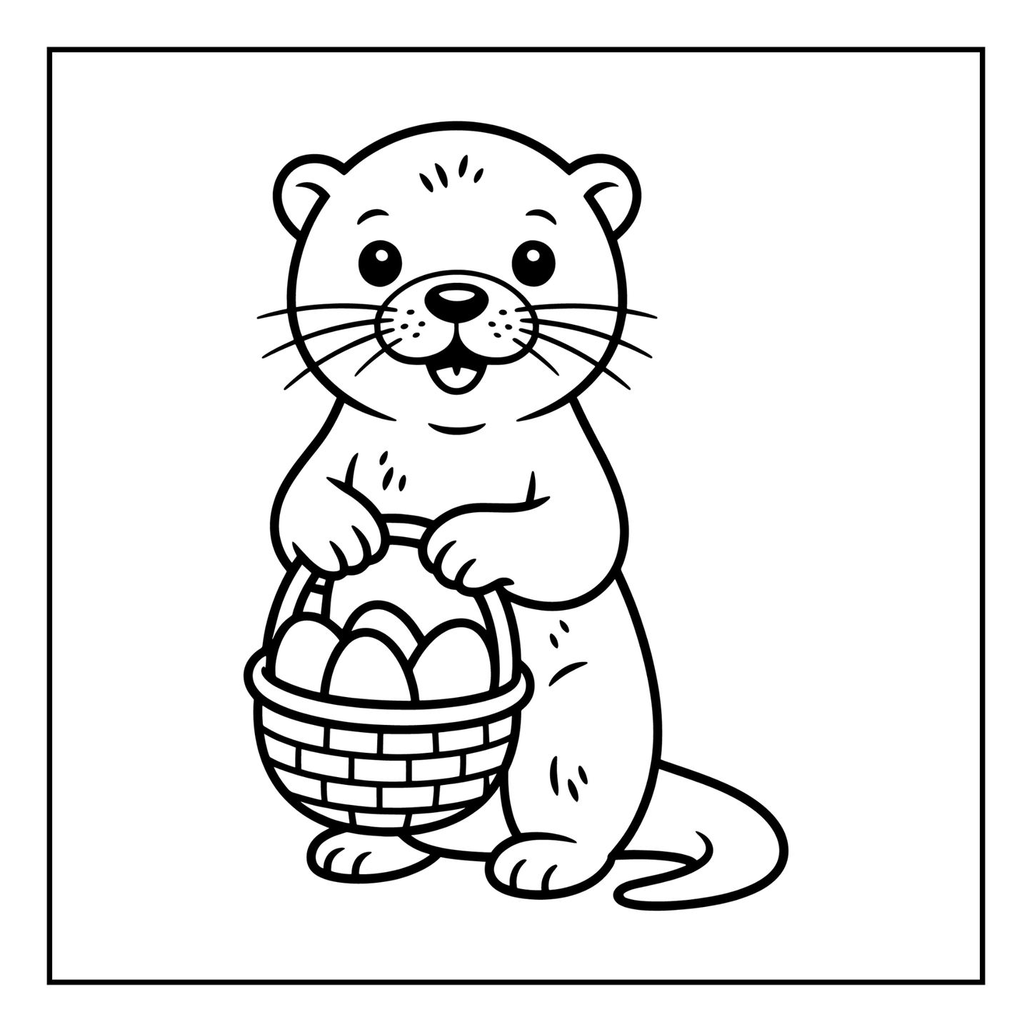 Funny Cute Kawaii Sea Otter Animal Coloring Book Gift for Adults Men Women Kids Boys Girls Teens 50 Pages Single Sided Stress Relief