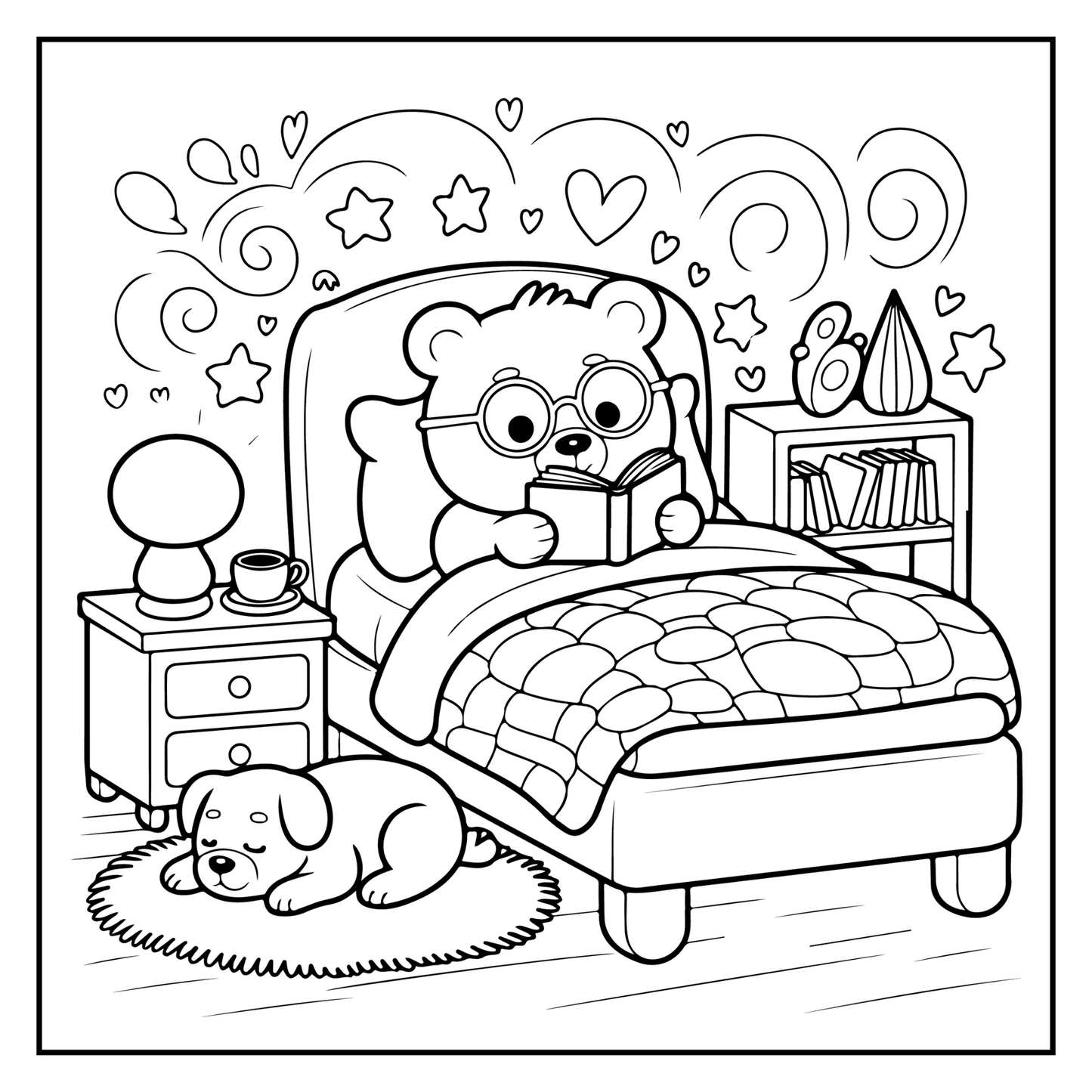 Cute Brown Bear Coloring Book Gift for Adults Kids Men Women Young Boys Girls Teens Cool Cozy Teddy Bear Coloring Activity Book for Children