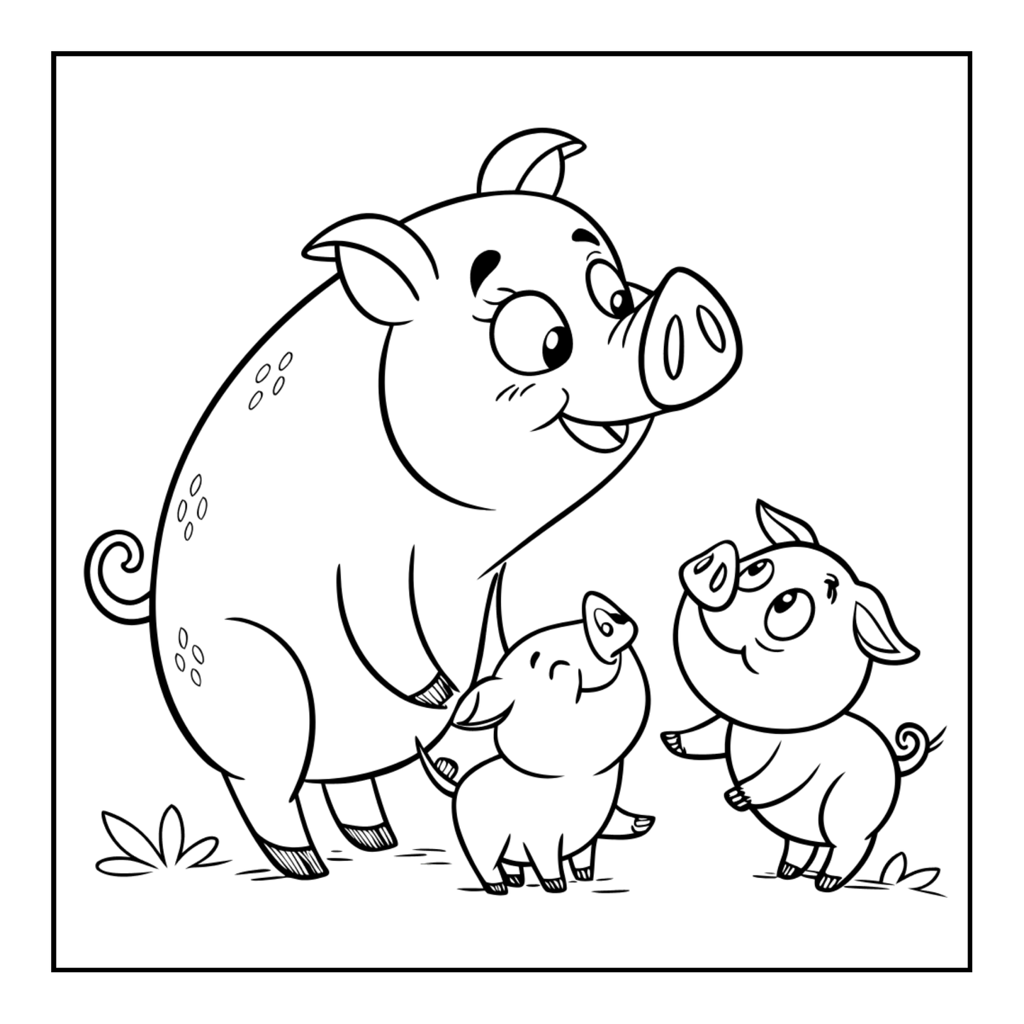 50 Pages Single Sided Cute Pig Coloring Book Gift for Adults Men Women Kids Young Boys Girls Teens Cool Piggy Coloring Activity Book