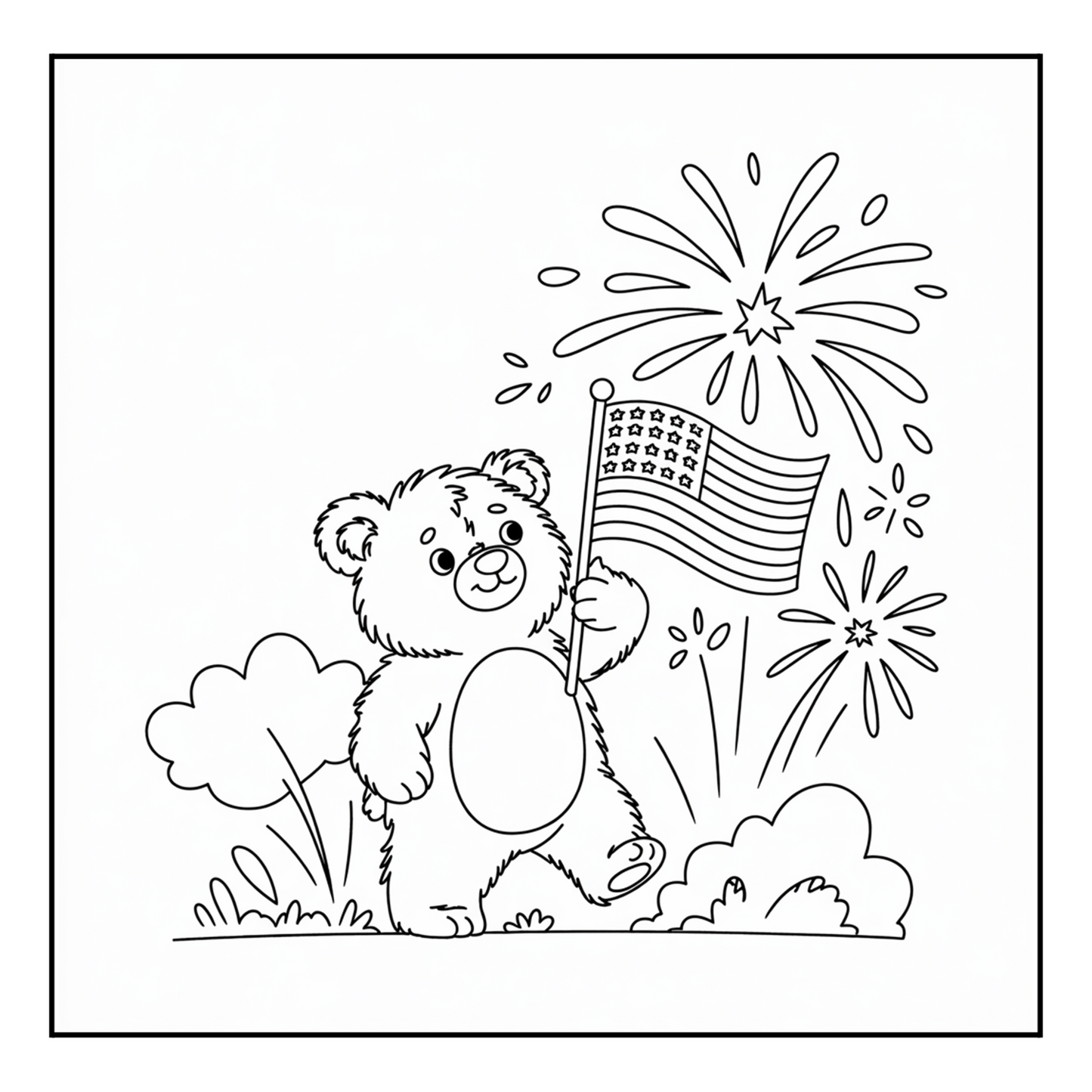 4th of July Independence Day Coloring Book Gift for Kids Boys Girls Young Teens 50 Pages Single Sided 4th of July Coloring Activity Sheets