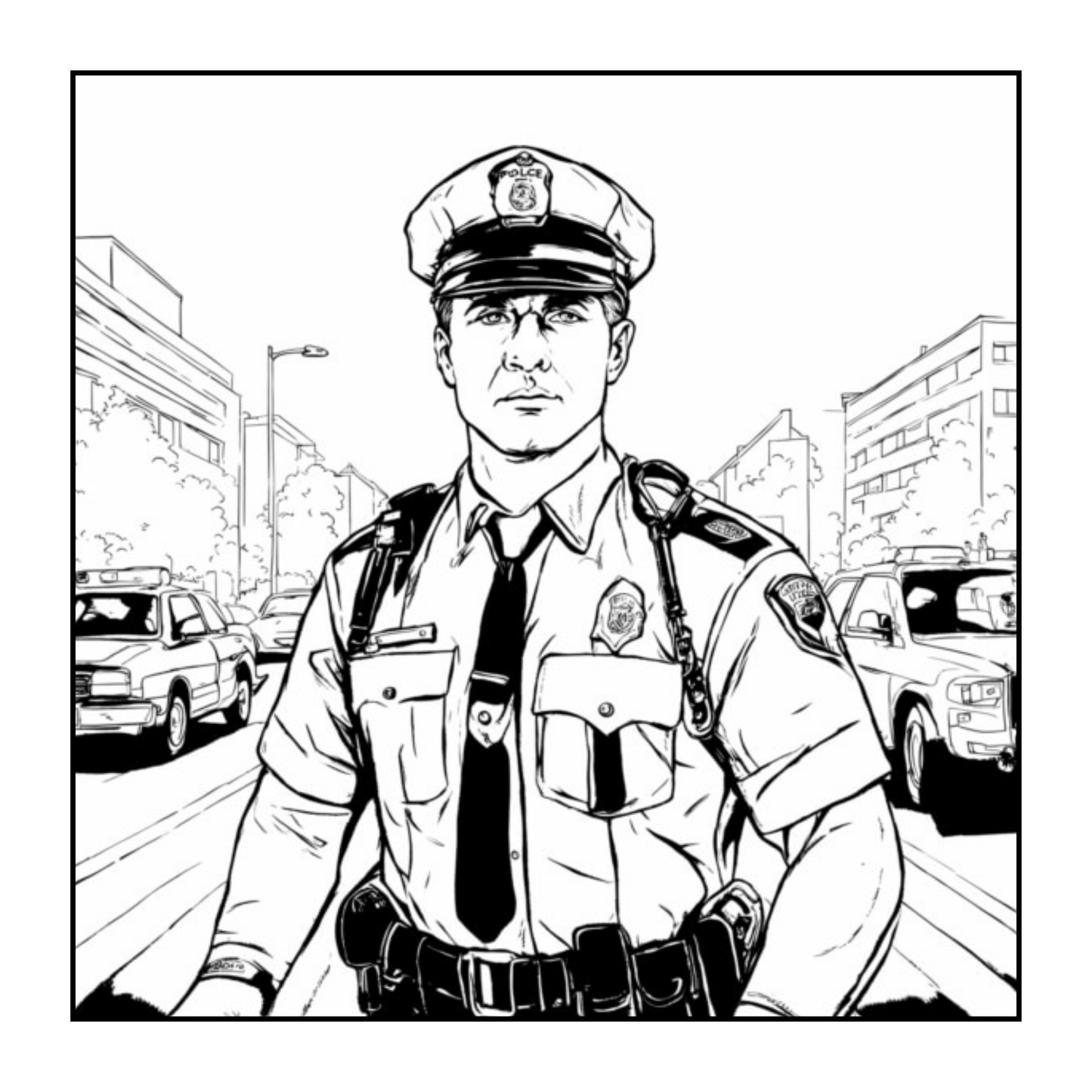 Cool Police Officer Coloring Book Gift for Adults Kids Boys Girls Teens Bold and Easy Cute Police Coloring Activity Book for Children