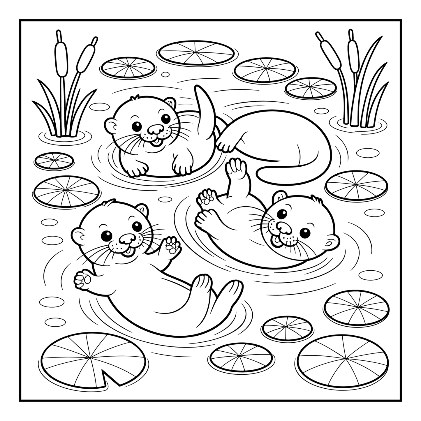 Funny Cute Kawaii Sea Otter Animal Coloring Book Gift for Adults Men Women Kids Boys Girls Teens Cool River Otter Coloring Activity Book