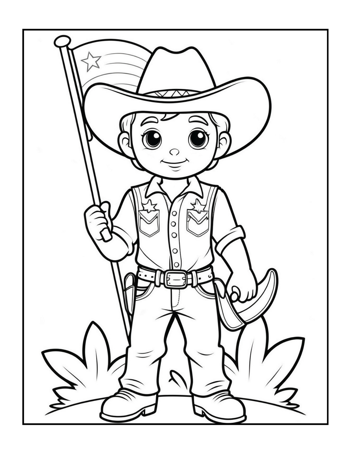 Cowboy Coloring Book Gift for Adults Men Women Kids Young Boys Girls Teens 50 Pages Single Sided Western Cowboy Coloring Activity Book