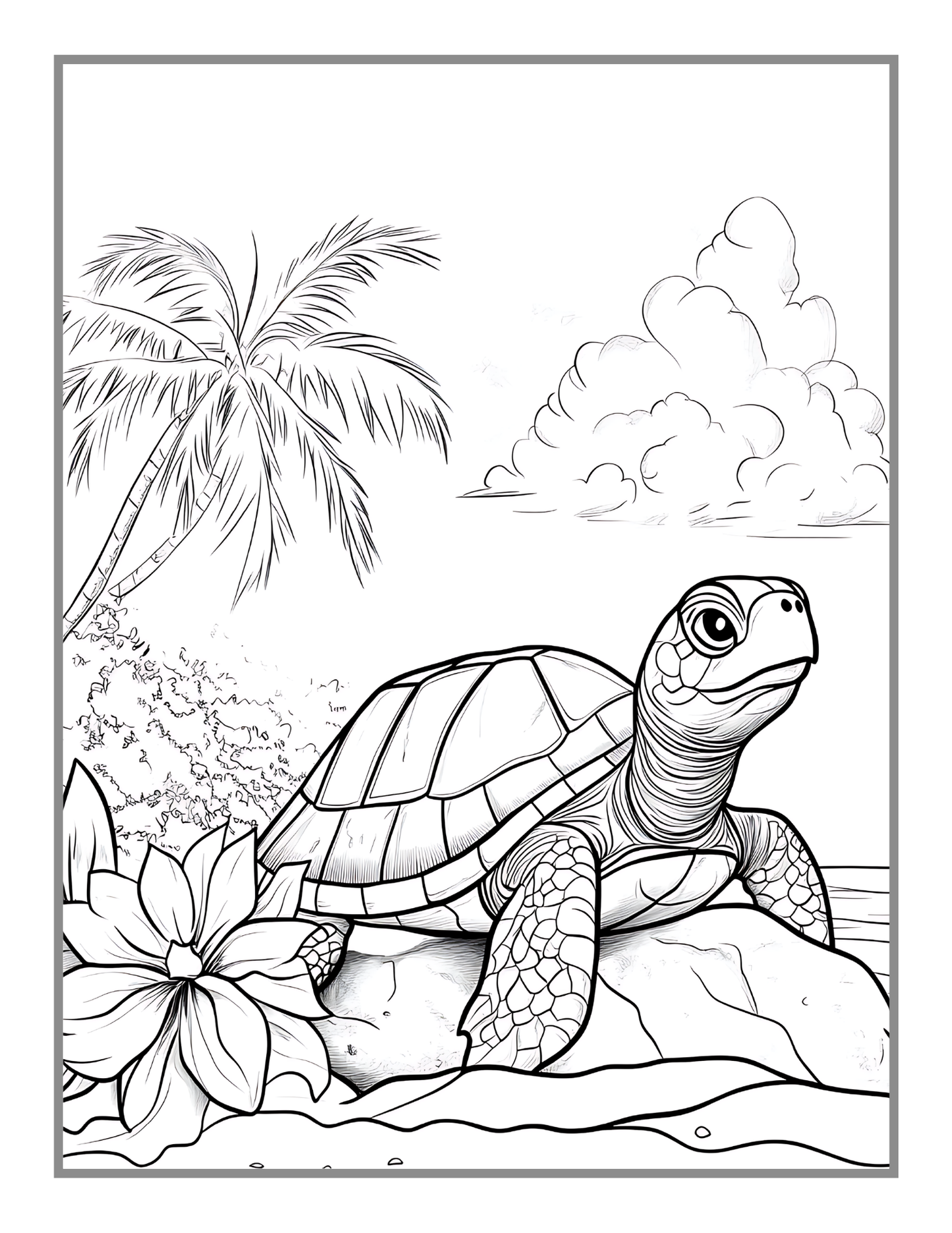 50 Pages Cute Sea Turtle Coloring Book Gift for Adults Kids Men Women Boys Girls Teens Youth Sea Life Ocean Creature Turtle Lover Coloring